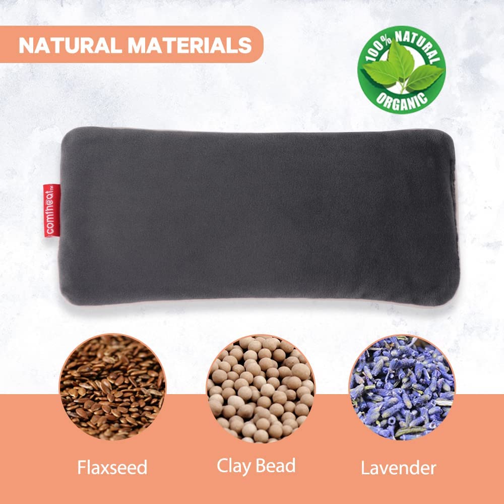 Comfheat Almohada de ojos lavanda para dormir, yoga, para microondas con compresa caliente con peso, para terapia de calor húmeda, para aliviar el dolor de compresión, ojos hinchados, migraña