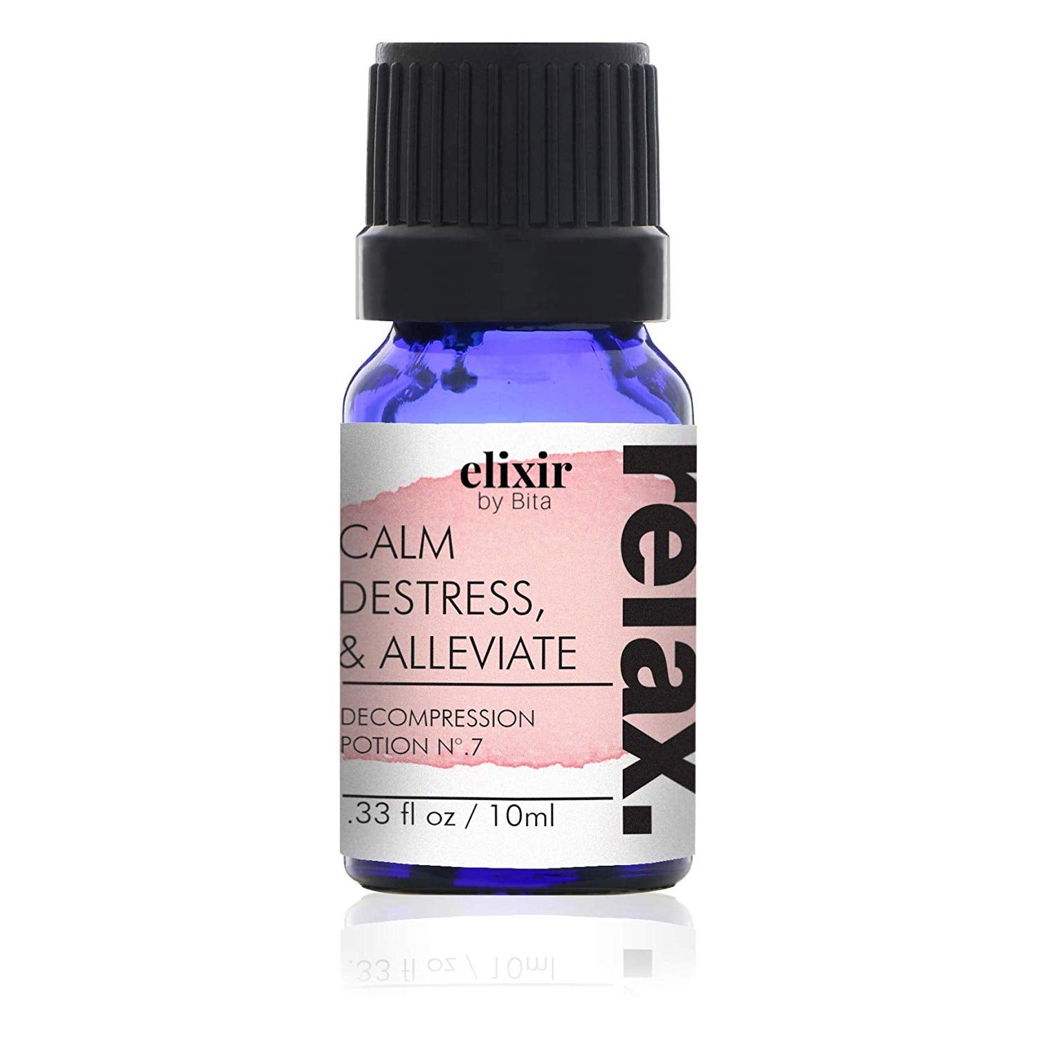 Elixir by Bita Relax Mezcla de aceite esencial con aceite de incienso, aceite de madera Ho, aceite de eucalipto Radiata, aceite de limón, aceite de alcanfor, aceite de manzanilla alemana. Para chakra, estrés, relajación, sueño, calmante.