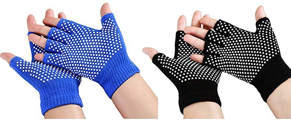 zaptex algodón Yoga Guantes Fingerless antideslizante unidades), diseño de 2