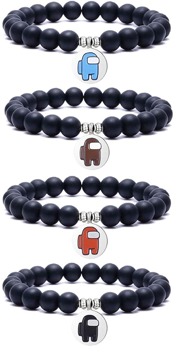 COLOYAN 4 piezas entre nosotros pulseras de cuentas para hombres y mujeres tripulantes juego impostor entre nosotros fans regalos