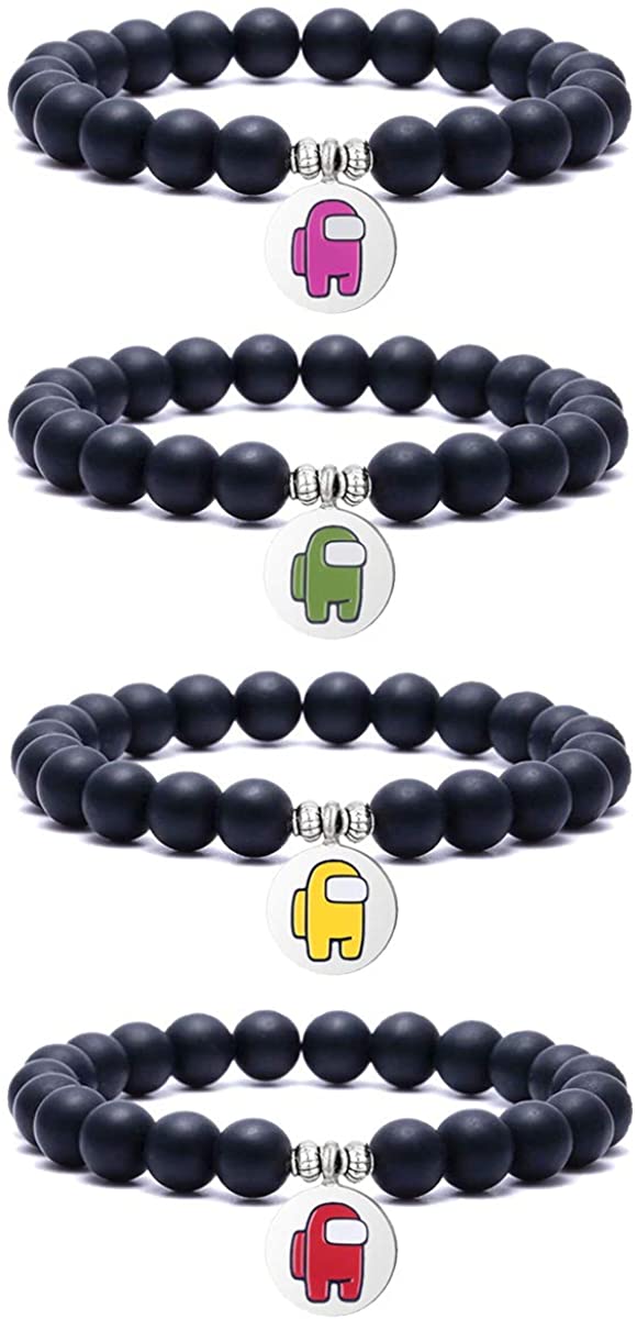 COLOYAN 4 piezas entre nosotros pulseras de cuentas para hombres y mujeres tripulantes juego impostor entre nosotros fans regalos