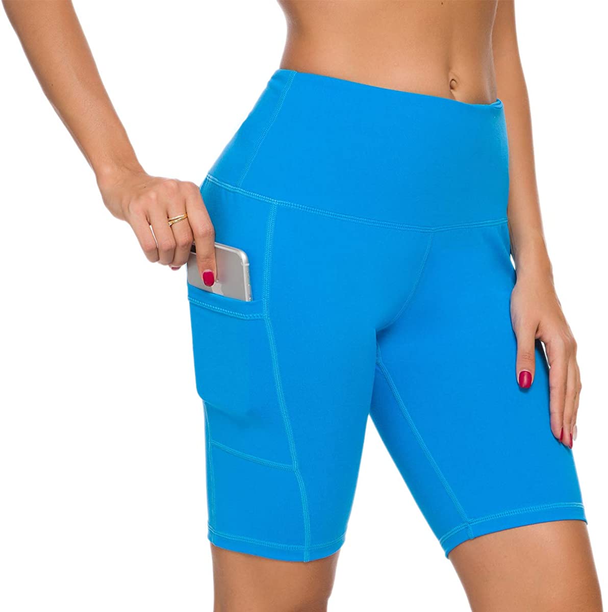 Custer's Night - Pantalones de yoga con cintura alta y bolsillo, control de abdomen, tejido de 4 vías, pantalones elásticos