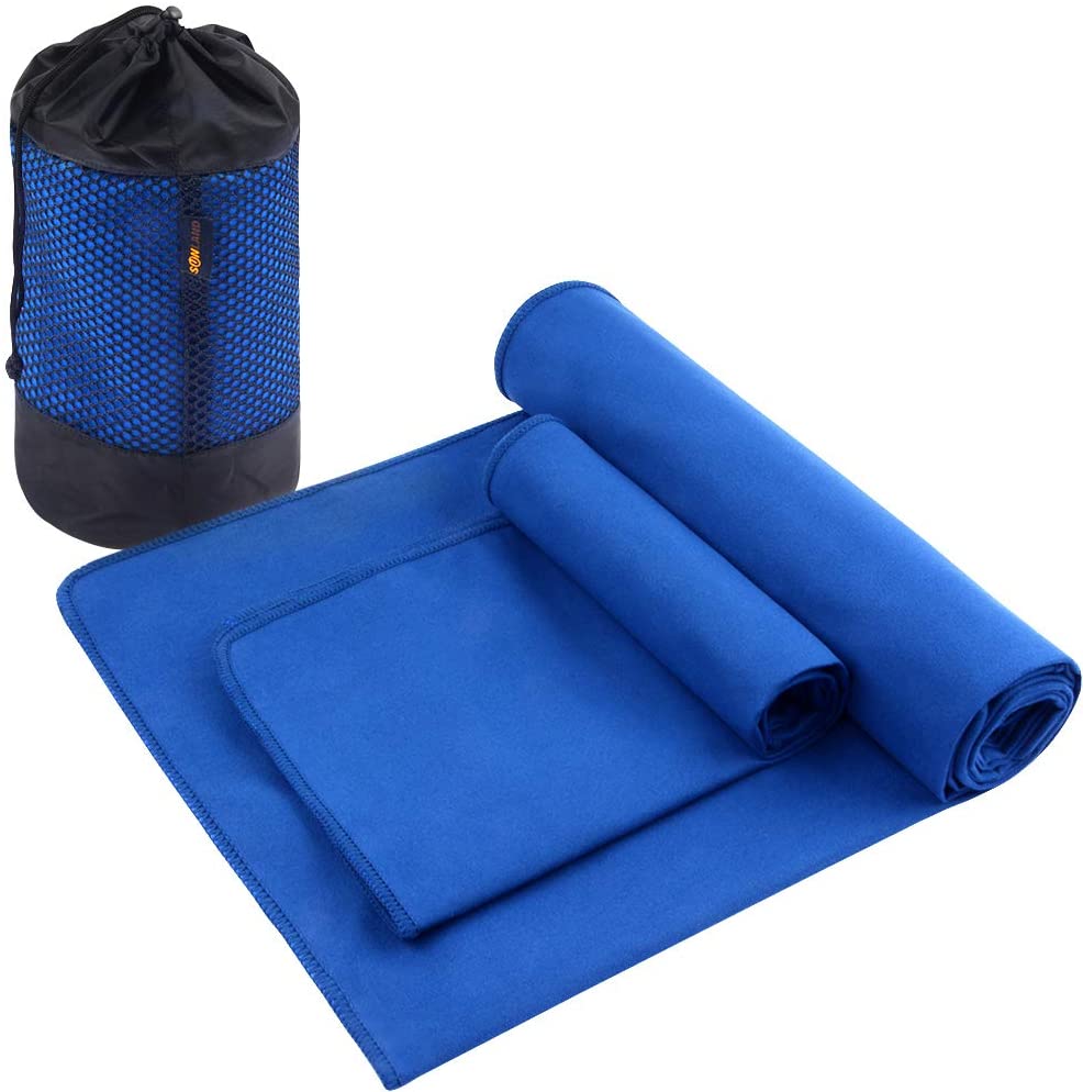 SUNLAND Toalla de yoga de microfibra absorbente de sudor suave antideslizante toalla de yoga caliente + toalla de mano 2 en 1 juego con bolsa de transporte, ideal para pilates Hot Yoga Bikram 24 pulgadas x 72 pulgadas