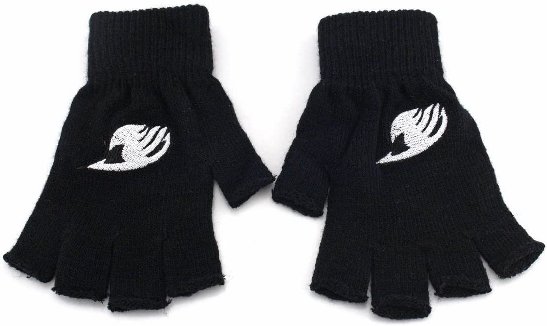 qiroseonly Anime Series Yoga Pilates Ejercicio Fingerless Guantes de agarre guantes de punto negro