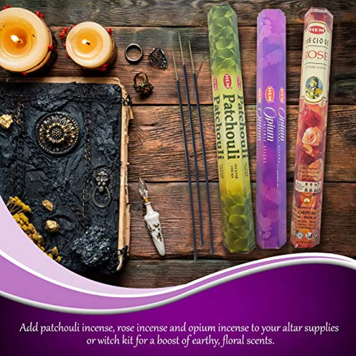 AurAmbiance Pagan Magic - Varillas de incienso para decoración de brujas y brujas