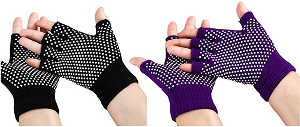 zaptex algodón Yoga Guantes Fingerless antideslizante unidades), diseño de 2