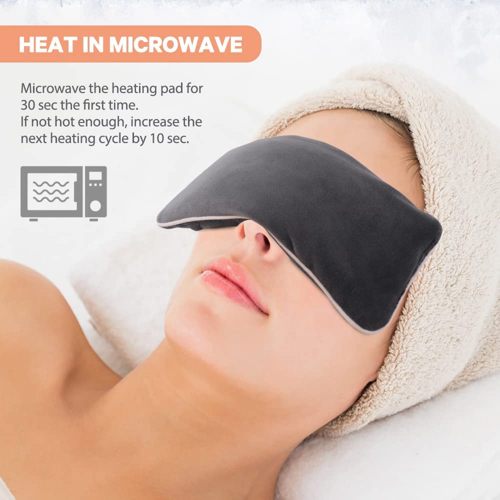 Comfheat Almohada de ojos lavanda para dormir, yoga, para microondas con compresa caliente con peso, para terapia de calor húmeda, para aliviar el dolor de compresión, ojos hinchados, migraña