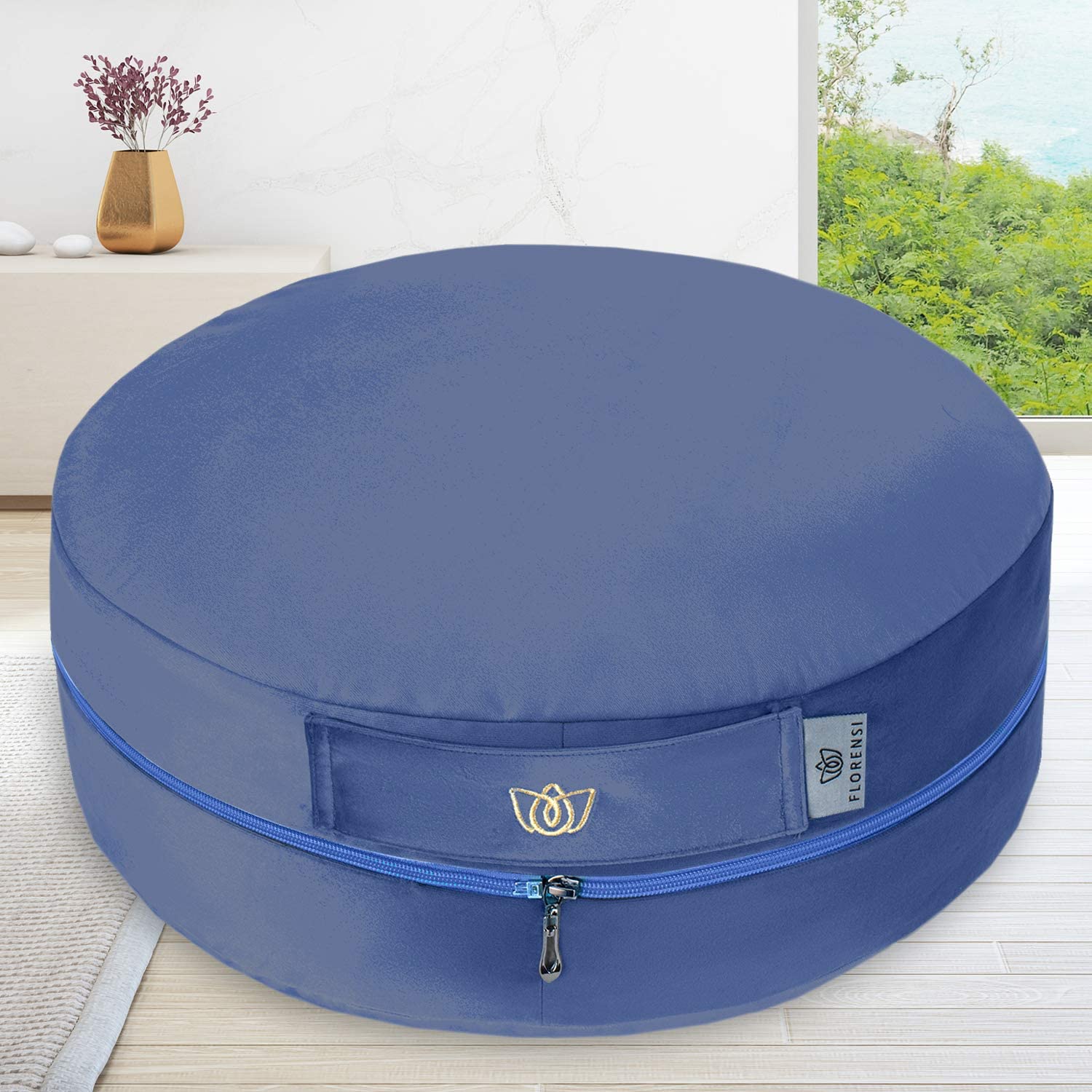 Florensi - Cojín de meditación ajustable (16.0 x 16.0 x 6.2 in), almohada de meditación de terciopelo grande, almohada de yoga premium para mujeres y hombres, cojín de yoga, cojines de meditación de trigo sarraceno, altura ajustable