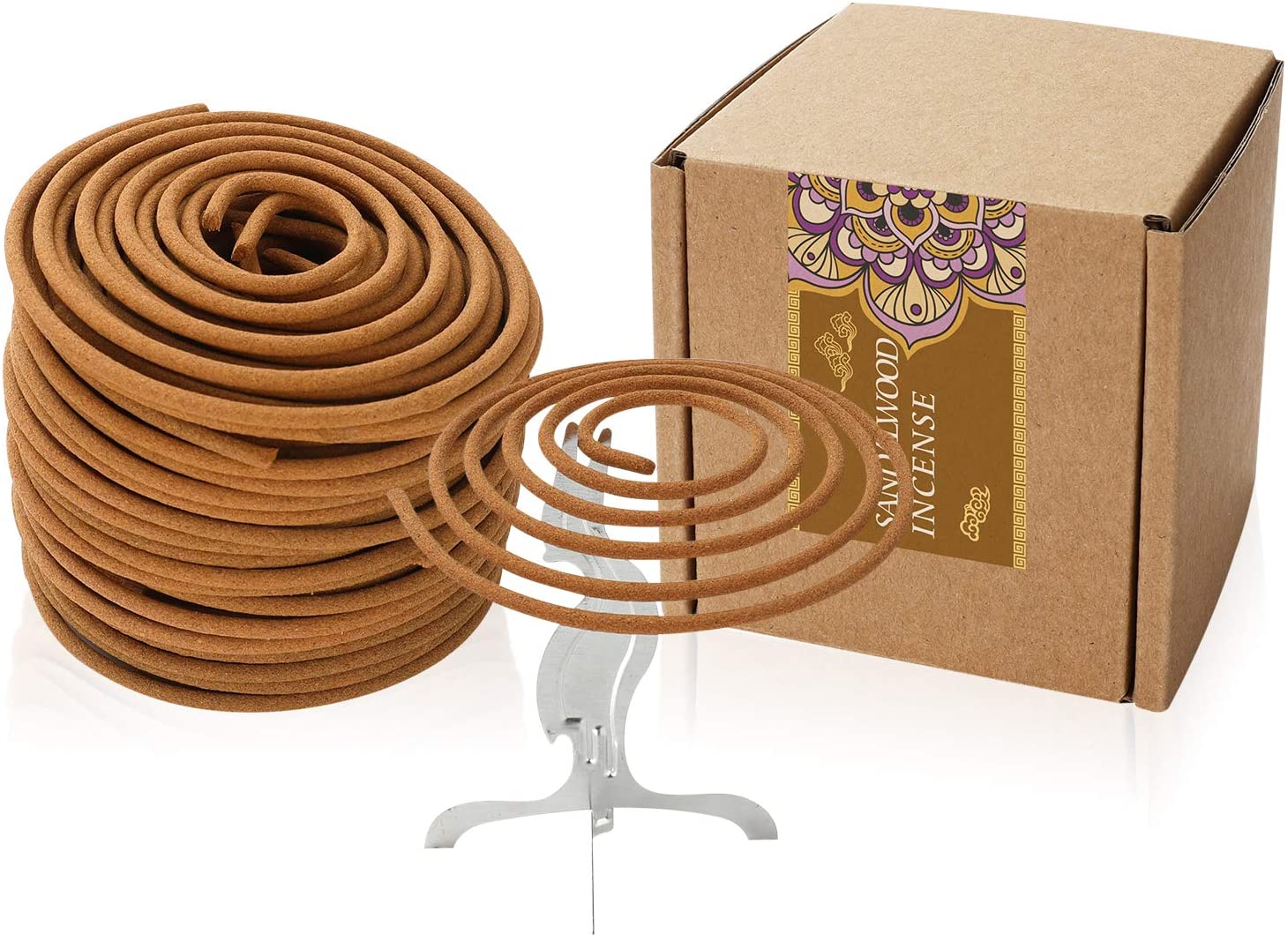 Incienso espiral para decoración del hogar, quemador de incienso (incienso de sándalo)
