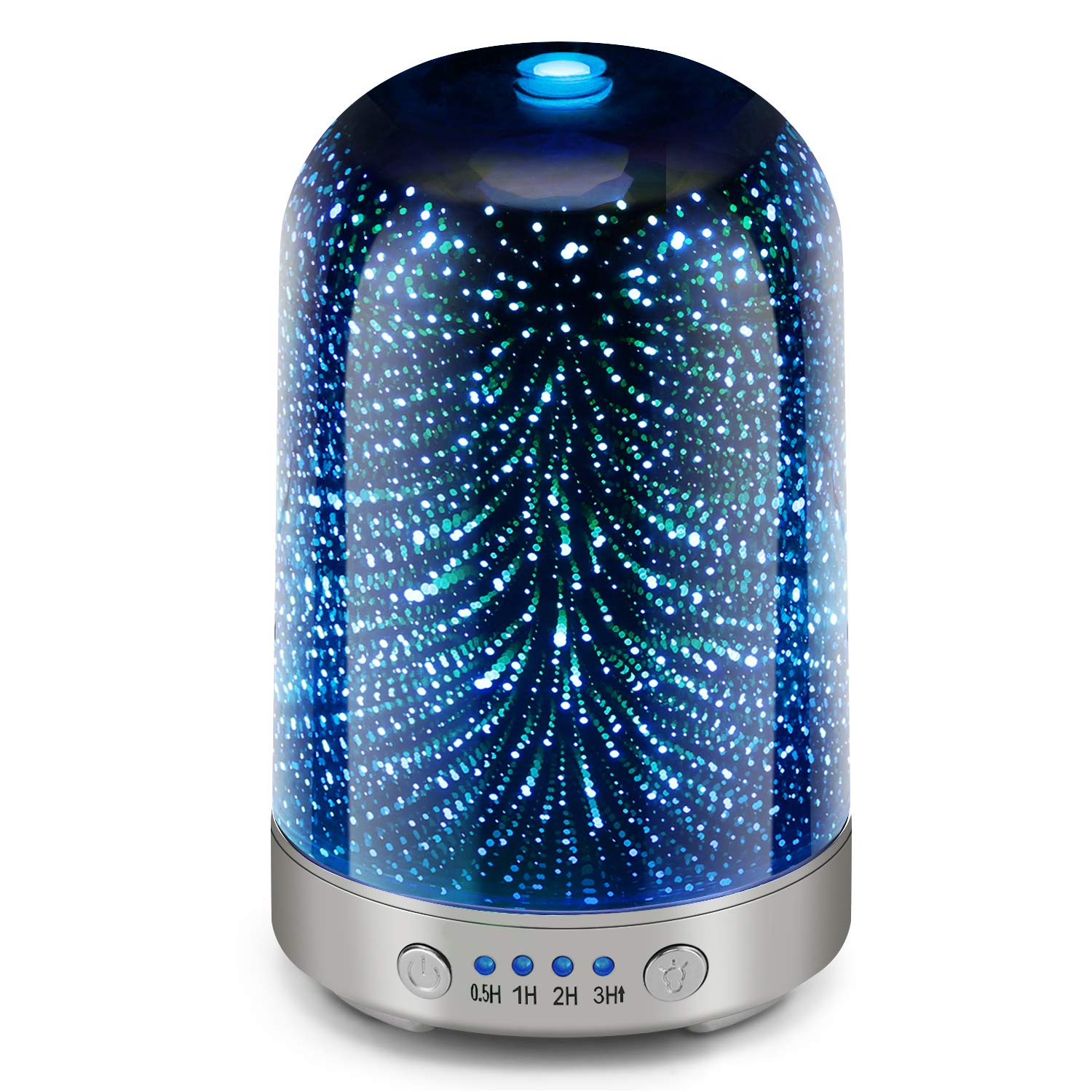 Difusor de aceite esencial 3D cristal galaxia aromaterapia difusor 8.5 fl oz aromaterapia aceite niebla fría humidificador apagado automático sin agua oficina en el hogar Yoga SPA bebé