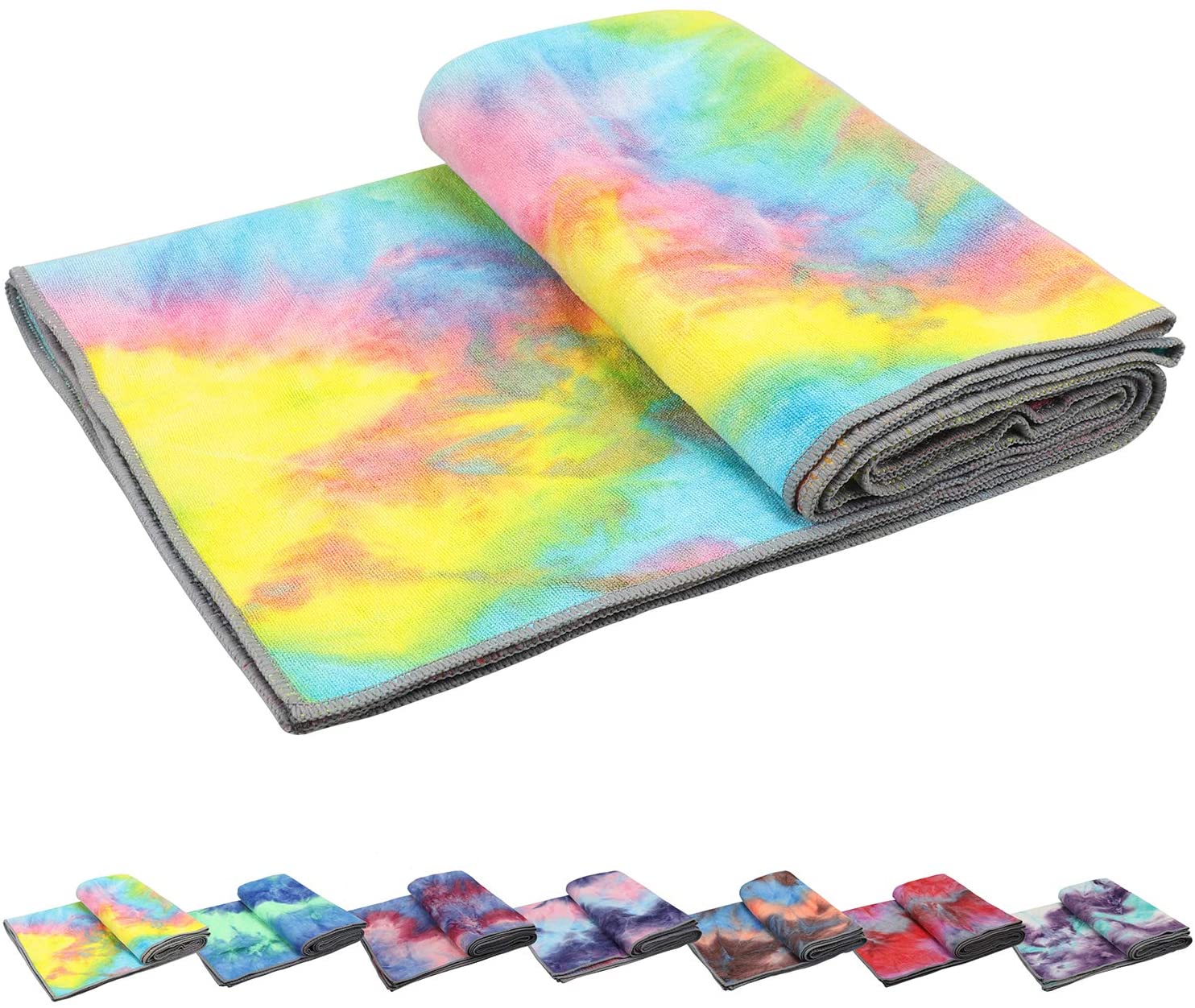 Toallas de yoga, toalla de yoga antideslizante, textura de gofre antideslizante, 100% absorbente de microfibra sin olor, toalla de yoga de tamaño estándar de 24 pulgadas x 72 pulgadas, para yoga caliente, Bikram, Pilates
