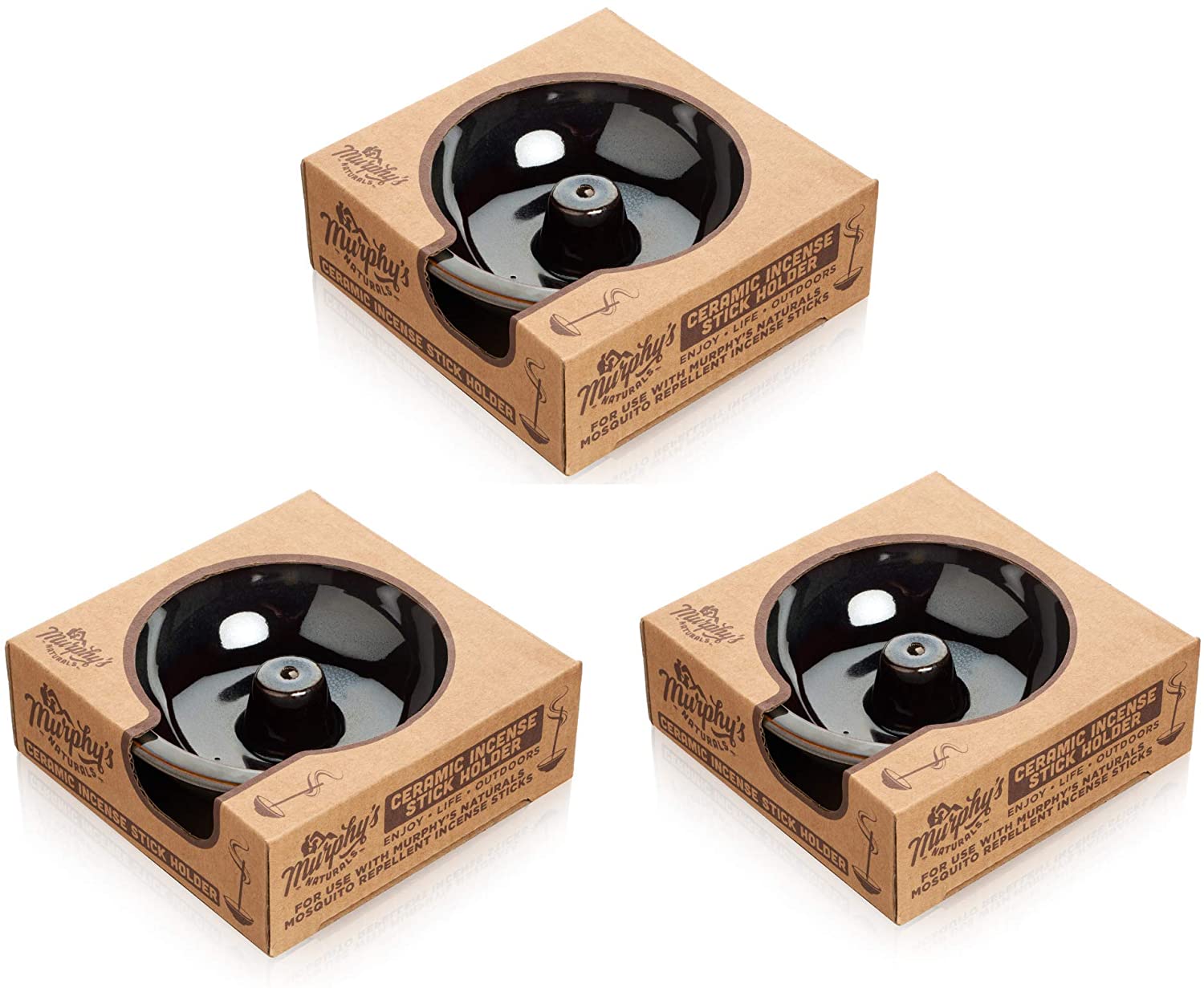 Murphy's Naturals - Soporte para varillas de incienso (cerámica, 3 unidades)