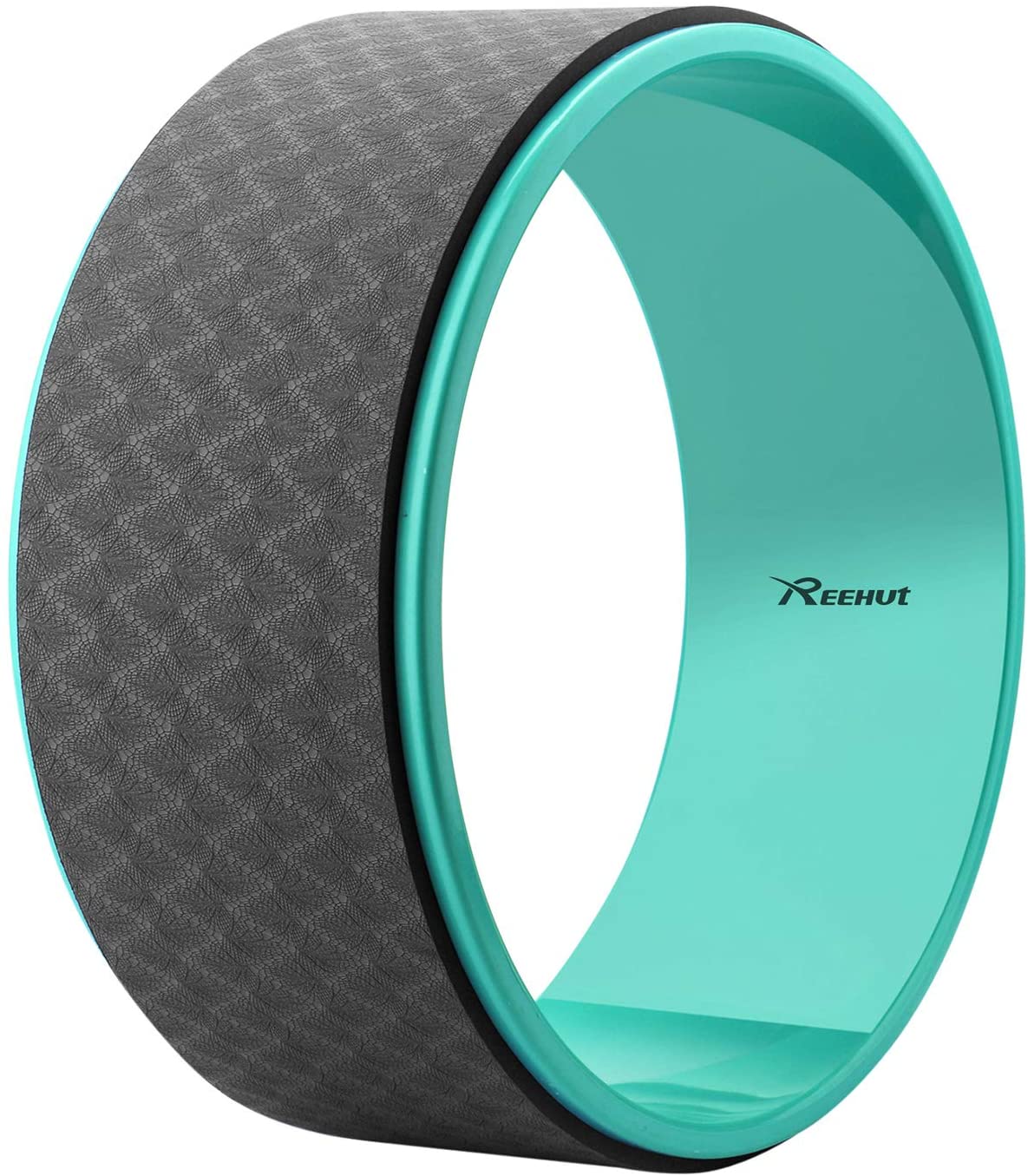 REEHUT - Rueda de yoga para dolor de espalda (12.0 x 5.0 in, rodillo de espalda y camilla con cojín grueso para Dharma Yoga pose, espalda y estiramiento)