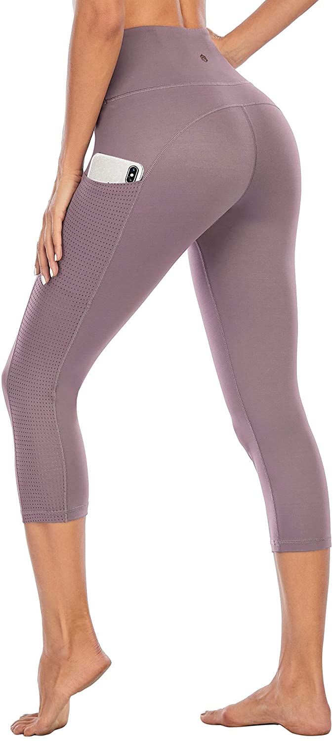 PARWIN - Leggings de yoga de cintura alta para mujer con bolsillos - malla transpirable