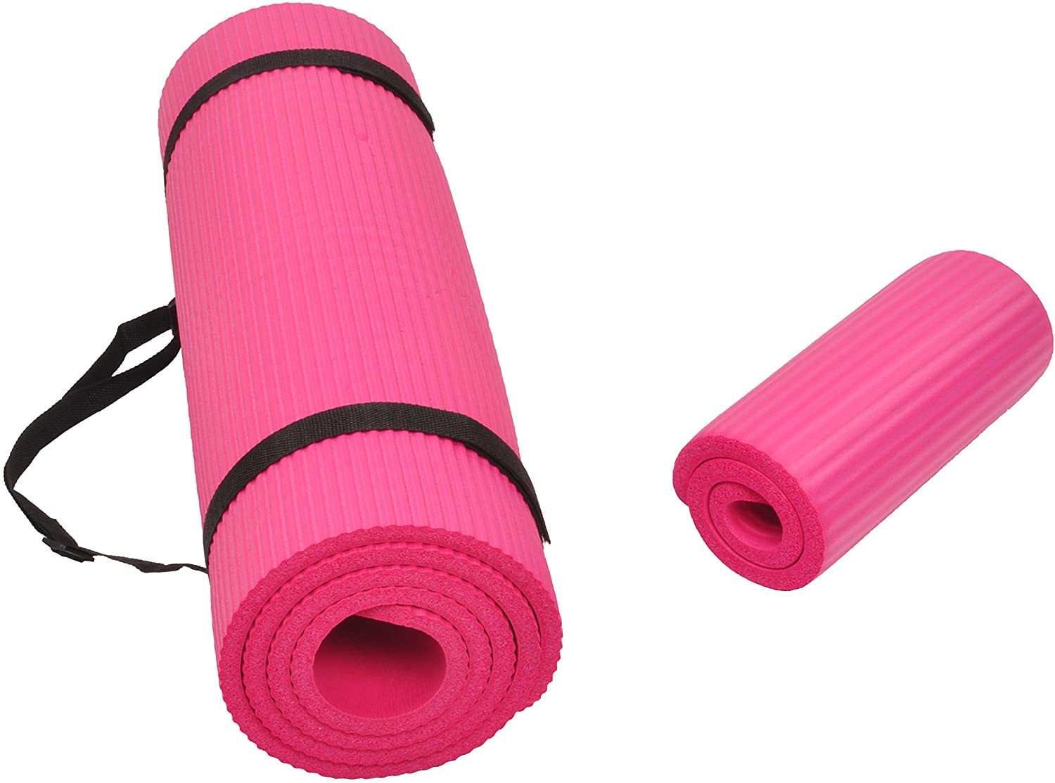 BalanceFrom, Colchoneta multiuso para practicar yoga y arrodillarse, 1/2 in de grosor, extragruesa, alta densidad, antirrotura con correa de transporte