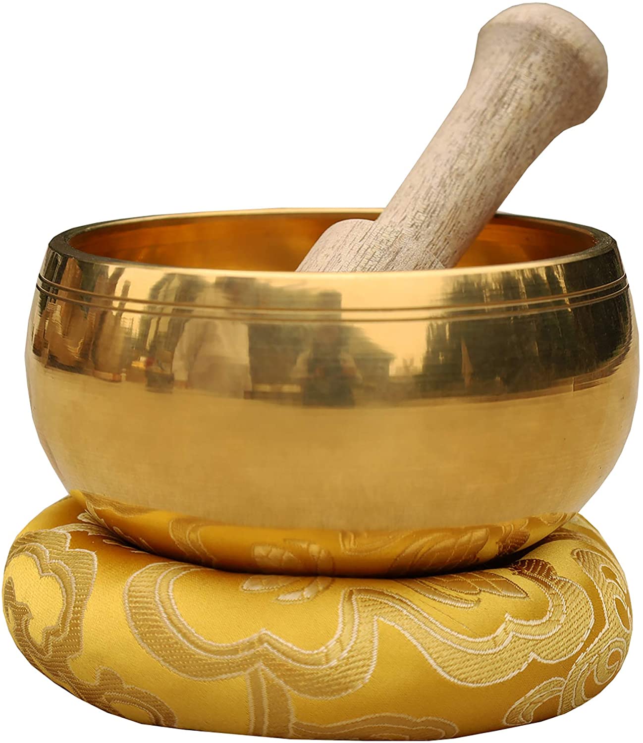 DharmaObjects - Juego de cojines tibetanos para meditación con diseño de gong