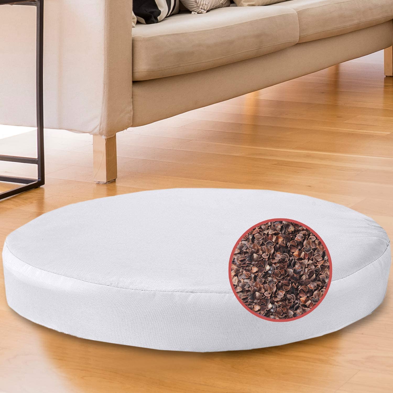 Florensi - Cojín de meditación ajustable (16.0 x 16.0 x 6.2 in), almohada de meditación de terciopelo grande, almohada de yoga premium para mujeres y hombres, cojín de yoga, cojines de meditación de trigo sarraceno, altura ajustable