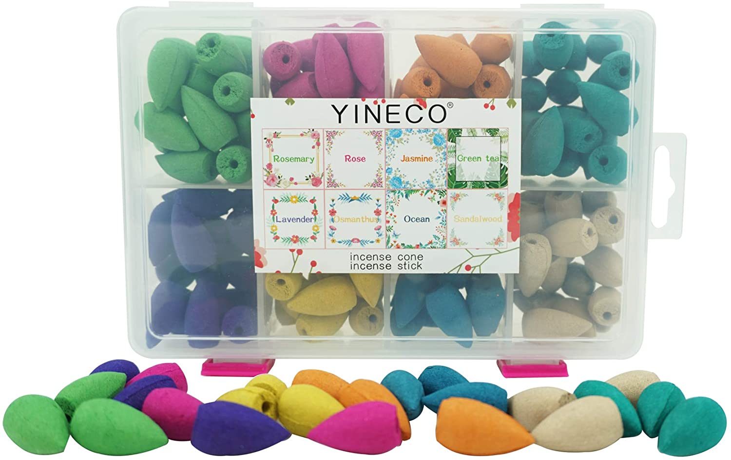 140 conos de incienso de cascada con 8 aromas naturales mixtos de reflujo de incienso ideal para spa, yoga, meditación, aromaterapia