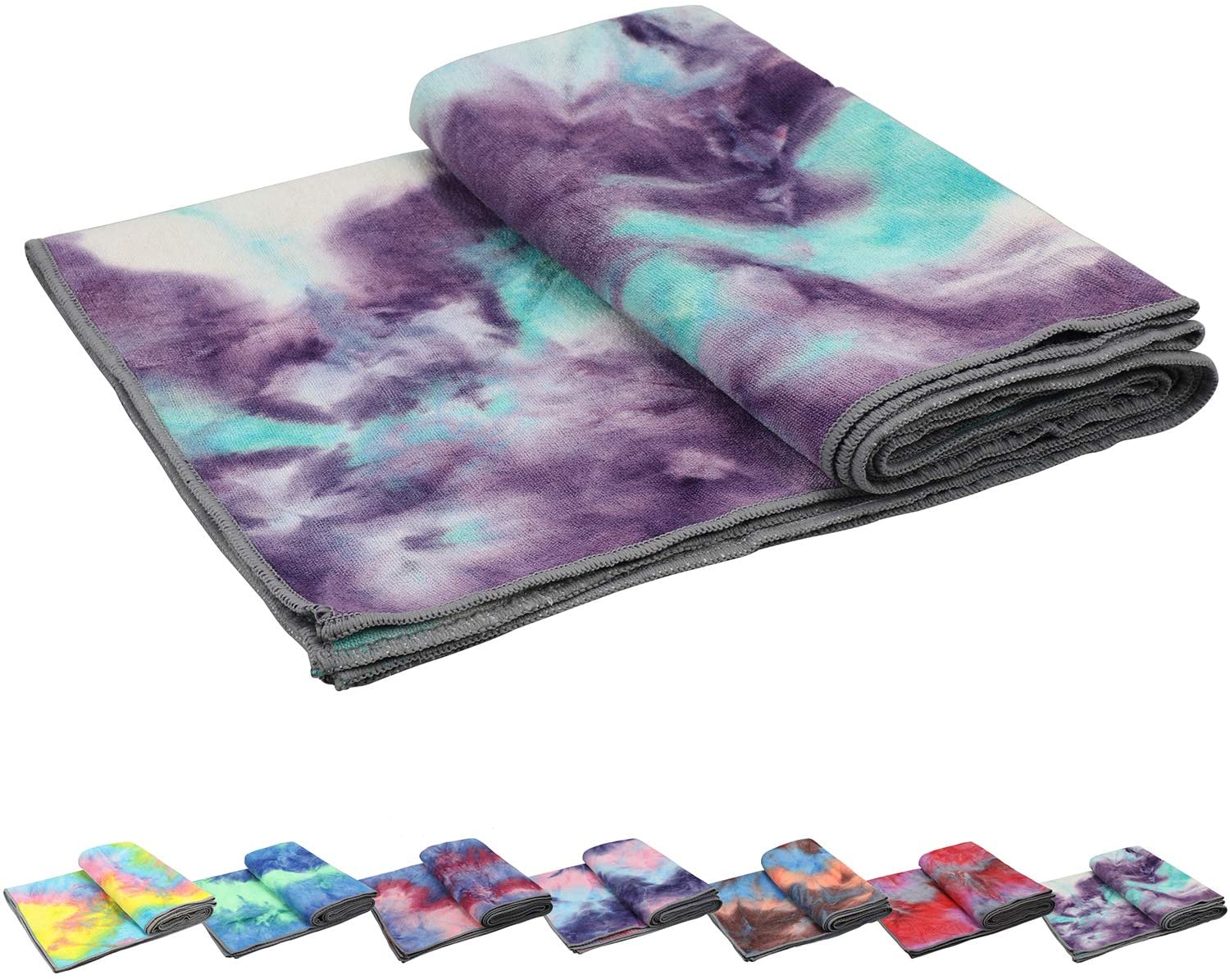 Toallas de yoga, toalla de yoga antideslizante, textura de gofre antideslizante, 100% absorbente de microfibra sin olor, toalla de yoga de tamaño estándar de 24 pulgadas x 72 pulgadas, para yoga caliente, Bikram, Pilates