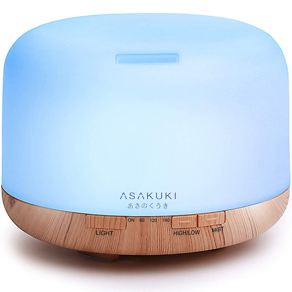 ASAKUKI Difusor de aceite esencial inteligente Wi-Fi, aplicación y control  de voz compatible con Alexa, humidificador de aromaterapia de 16.9 fl oz