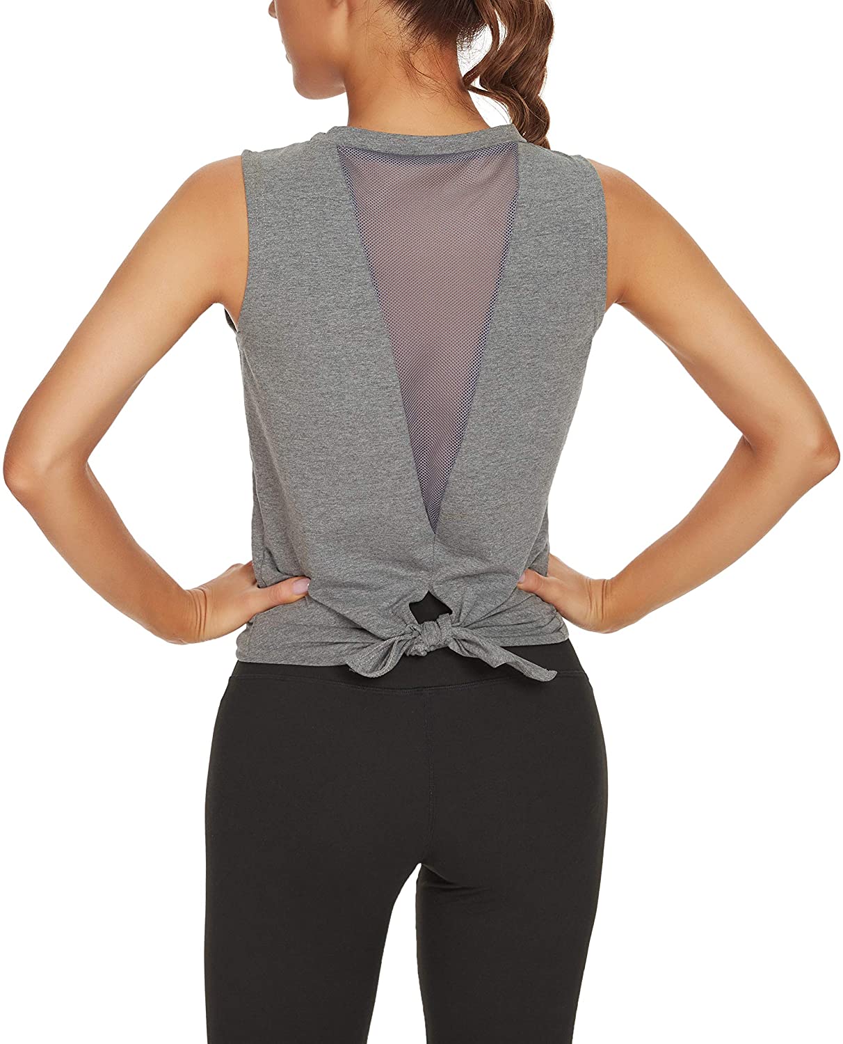 Custer's Camisas de entrenamiento nocturno para mujer, camisetas de yoga atléticas, sin mangas para correr