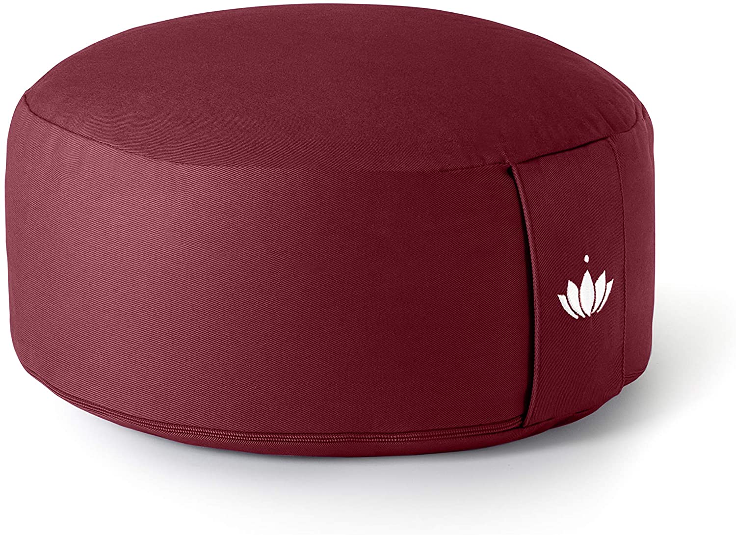 Lotuscrafts - Cojín de meditación redondo de loto – meditación cómoda y profunda – Altura 5.9 in – Funda lavable de algodón orgánico – Almohada de meditación