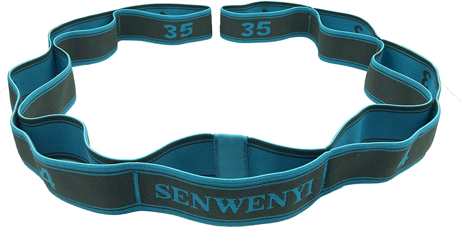 SENWENYI - Correa de estiramiento para yoga, flexibilidad, rehabilitación - Obtenga flexible con banda elástica de 8 bucles para rehabilitación, recomendada por fisioterapeutas y entrenadores