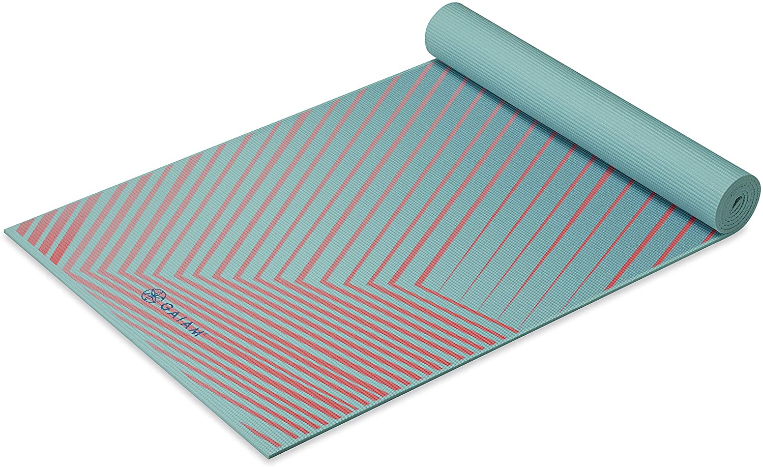 Gaiam - Tapete de yoga estampado y extragrueso de 6mm, de primera calidad, para todo tipo de yoga, pilates y ejercicios en el suelo (68 pulgadas de largo x 24 pulgadas de ancho x 6mm de grosor)