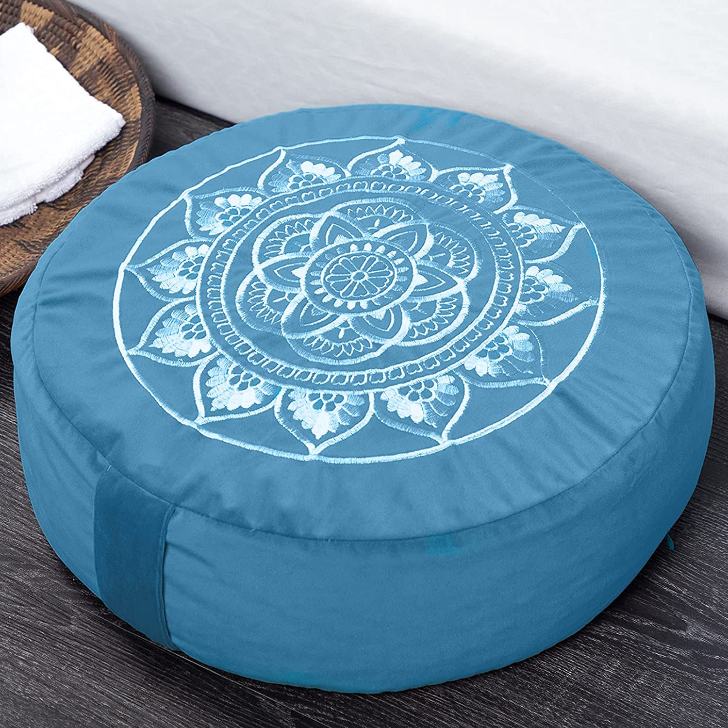 Florensi - Cojín de meditación (16.0 x 16.0 x 6.2 in), almohada de meditación de terciopelo grande para mujeres y hombres, cojín de yoga, almohadas de meditación para sentarse en el suelo, cojines de meditación de trigo sarraceno