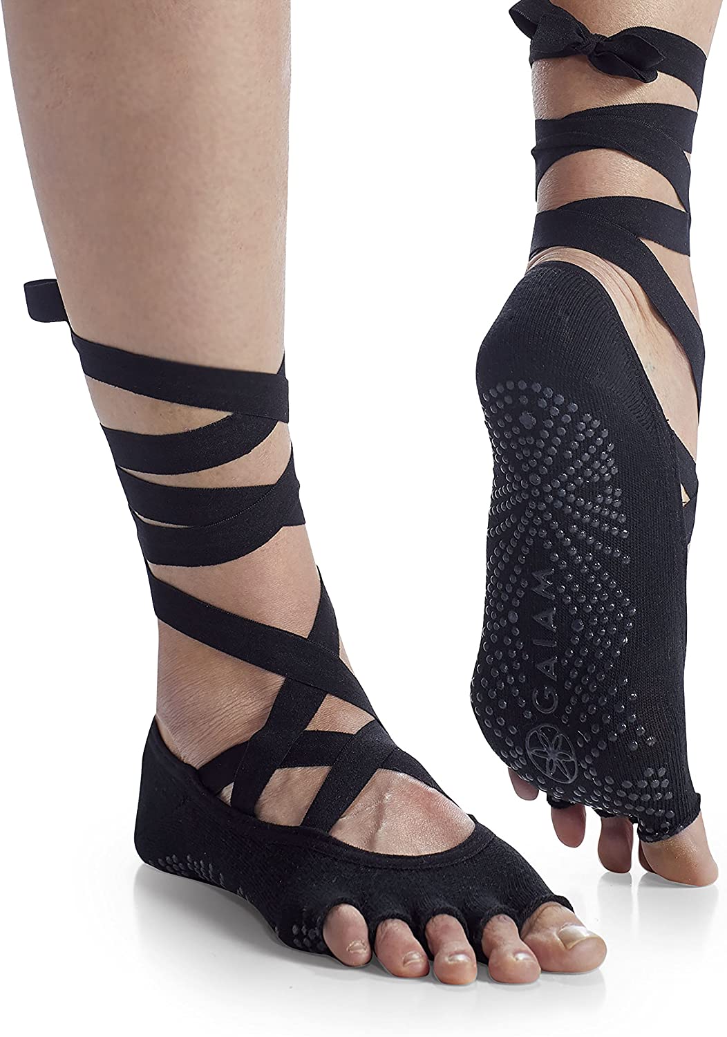 Gaiam - Calcetines de yoga para estudio premium antideslizante para mujer y hombre