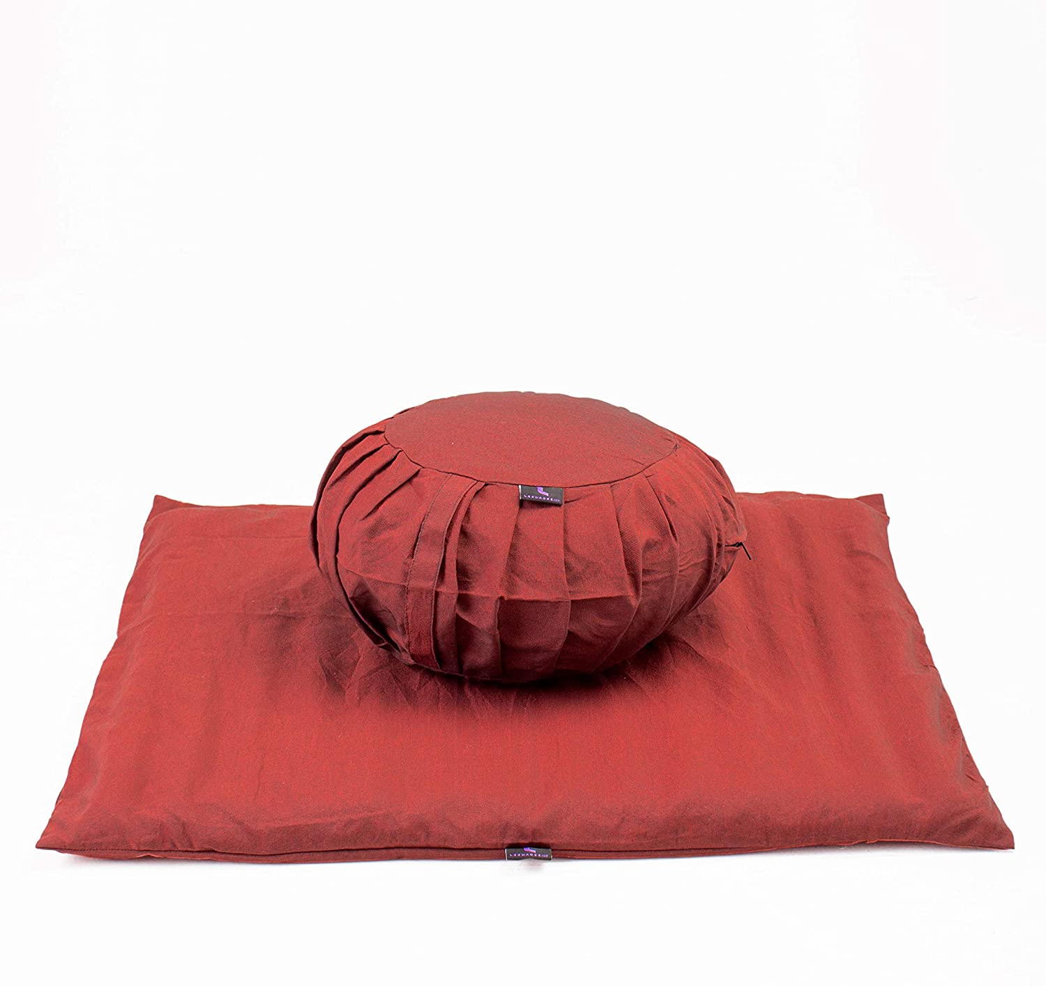 Leewadee - Juego de funda de cojín de meditación redonda extraíble y lavable, diseño de Zafu y alfombrilla cuadrada grande de Zabuton para asientos en el suelo, ecológico orgánico y natural,