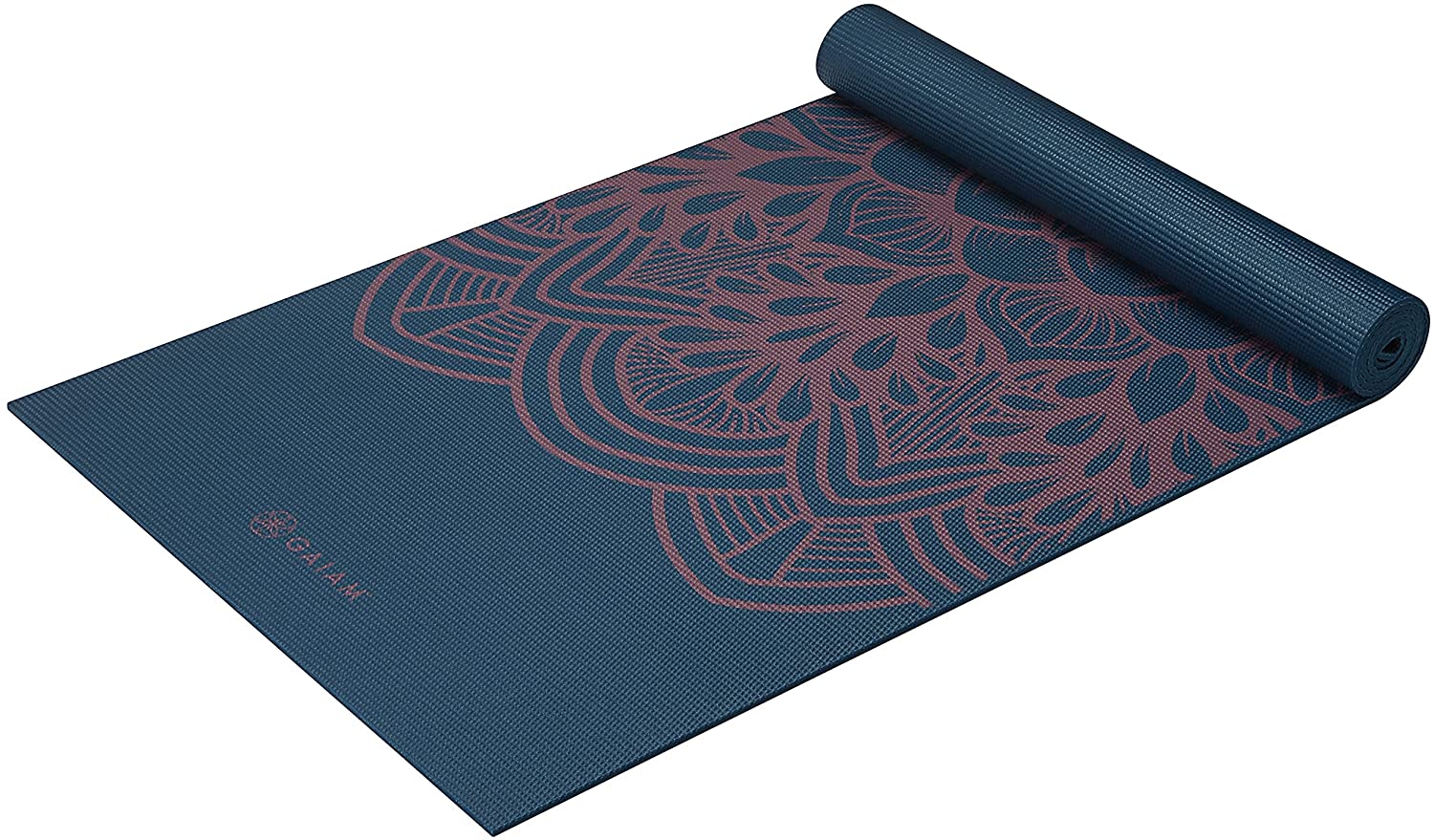 Gaiam - Tapete de yoga estampado y extragrueso de 6mm, de primera calidad, para todo tipo de yoga, pilates y ejercicios en el suelo (68 pulgadas de largo x 24 pulgadas de ancho x 6mm de grosor)