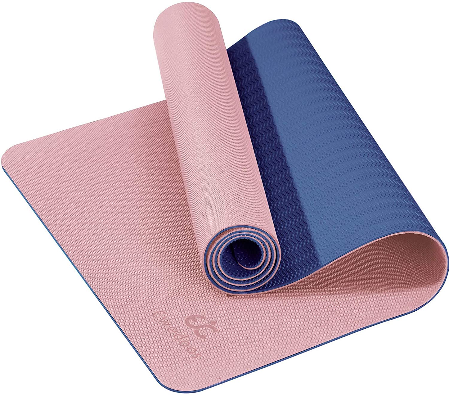 Ewedoos Esterilla de yoga antideslizante TPE Yoga Mat estera de ejercicio ecológico para yoga, pilates y ejercicio de piso, estera gruesa de fitness con correa de transporte incluida