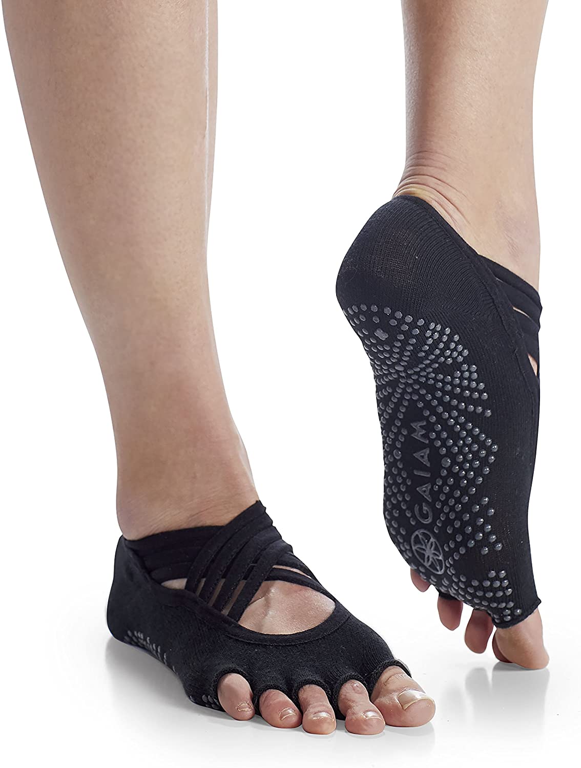 Gaiam - Calcetines de yoga para estudio premium antideslizante para mujer y hombre