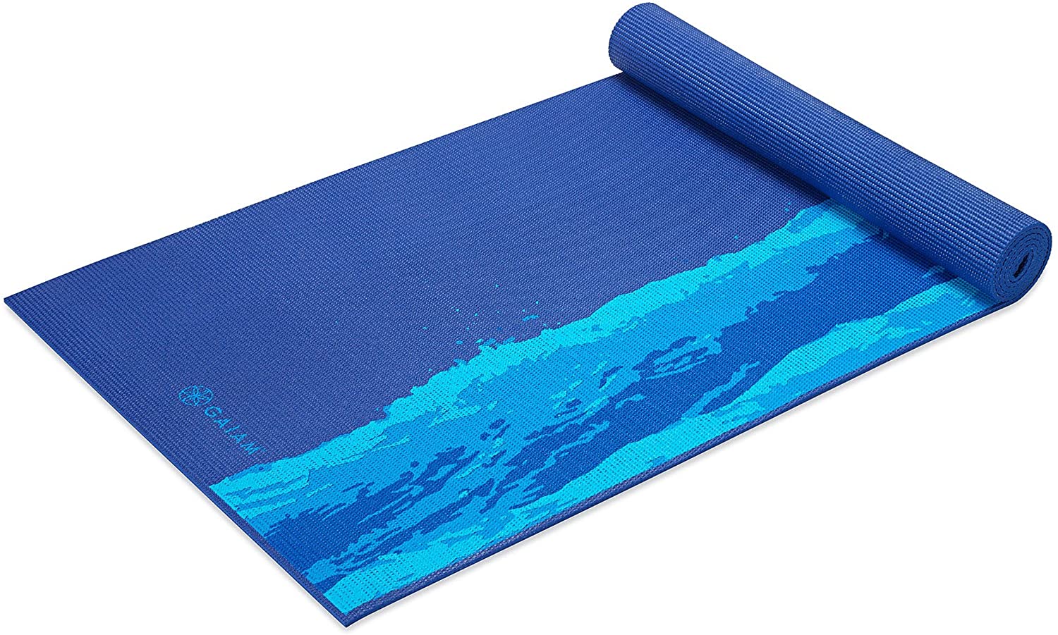 Gaiam - Tapete de yoga estampado y extragrueso de 6mm, de primera calidad, para todo tipo de yoga, pilates y ejercicios en el suelo (68 pulgadas de largo x 24 pulgadas de ancho x 6mm de grosor)