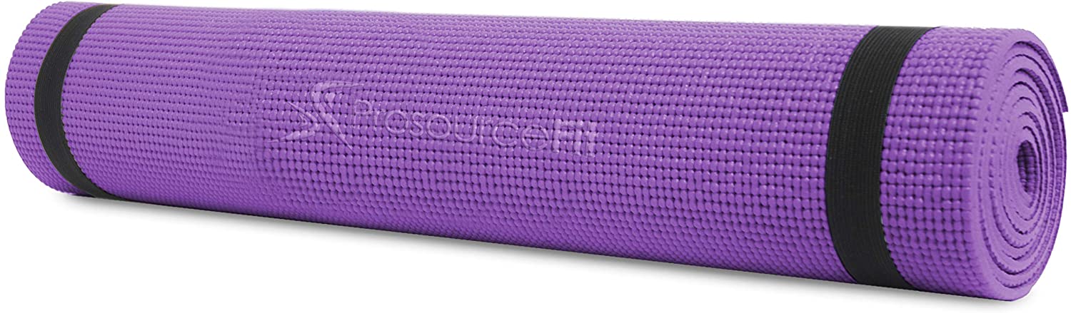 ProsourceFit - Esterilla de ejercicio para yoga (6mm de grosor, con correas de transporte, antideslizante)