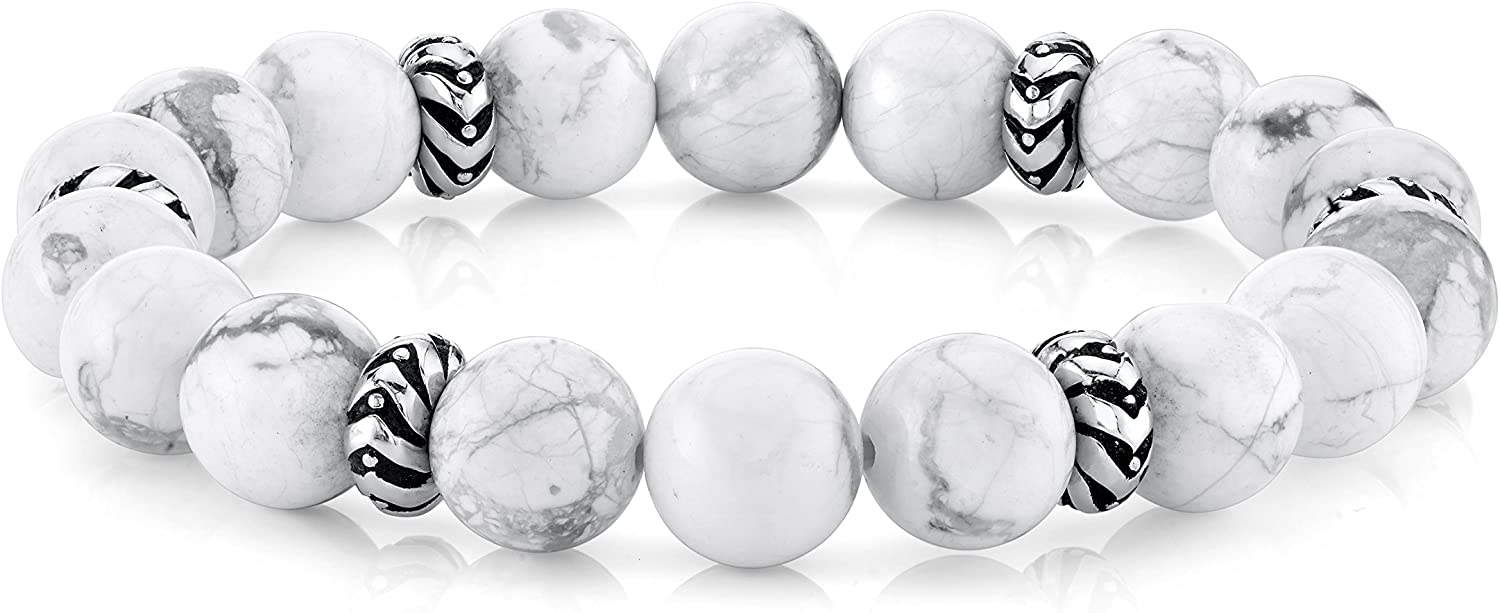 Spartan - Pulsera de cuentas para hombre con cuentas de plata de ley 925, ajustable, disponible en