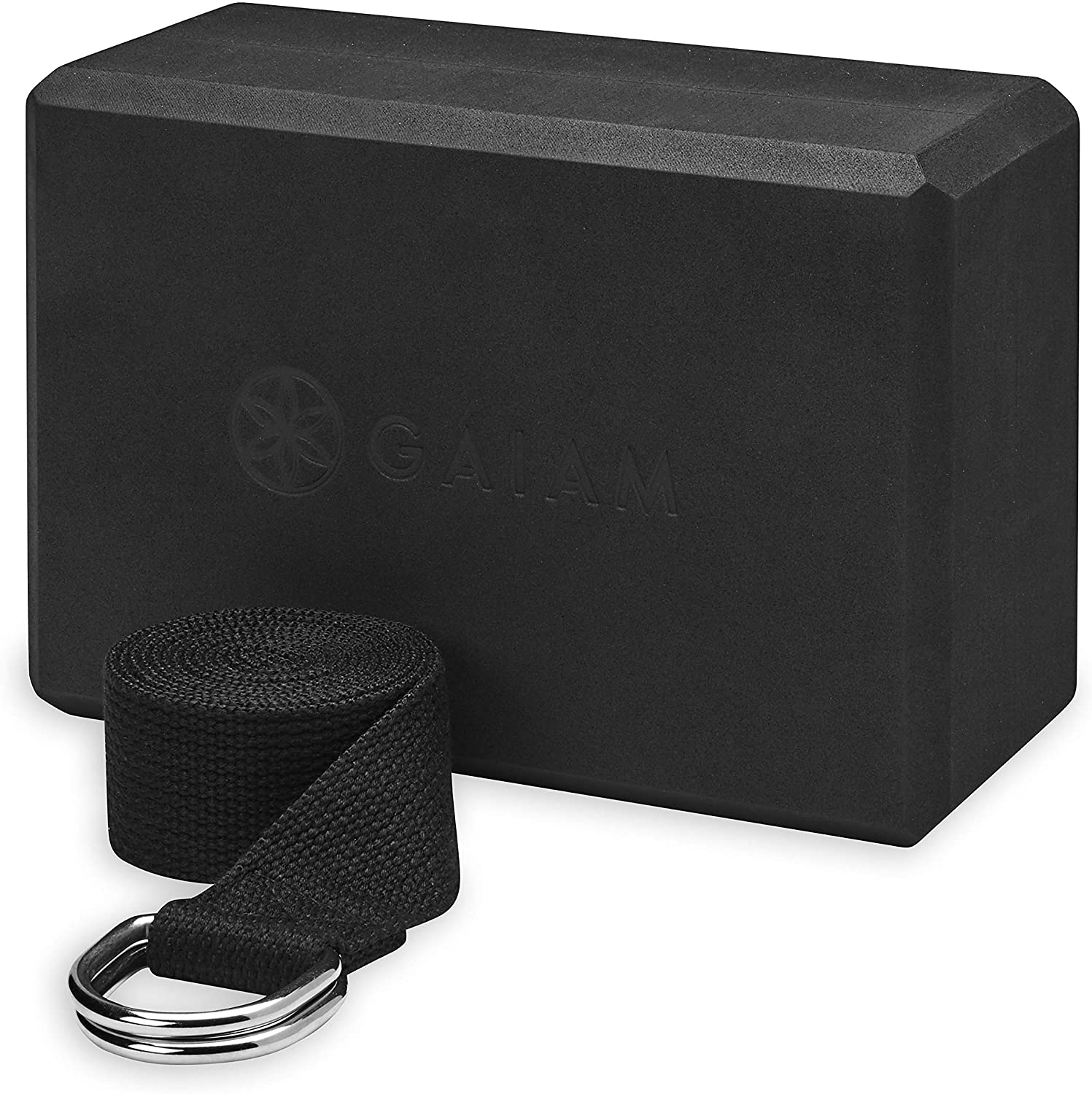 Correa y bloque Gaiam para yoga