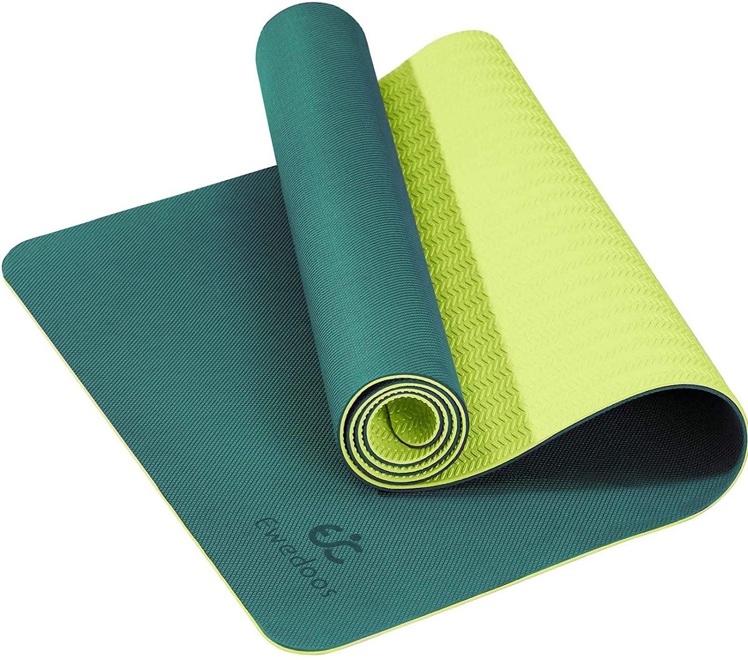 Ewedoos Esterilla de yoga antideslizante TPE Yoga Mat estera de ejercicio ecológico para yoga, pilates y ejercicio de piso, estera gruesa de fitness con correa de transporte incluida