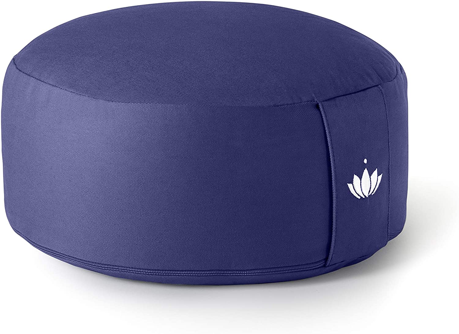 Lotuscrafts - Cojín de meditación redondo de loto – meditación cómoda y profunda – Altura 5.9 in – Funda lavable de algodón orgánico – Almohada de meditación