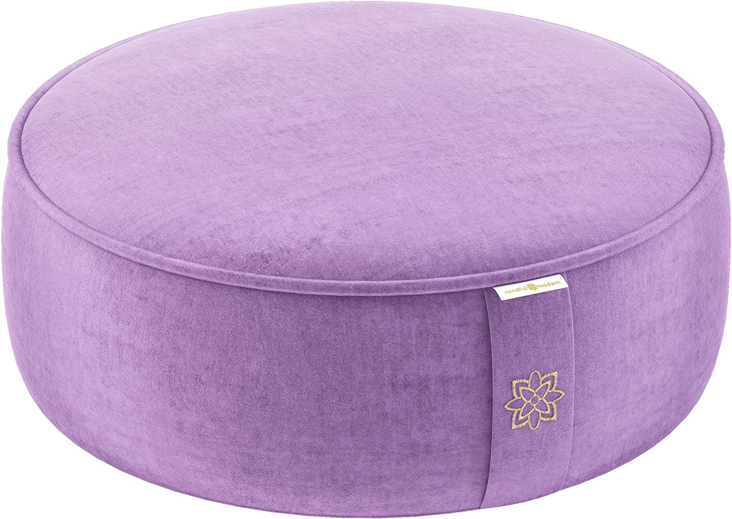 Cojín de meditación de terciopelo Mindful and Modern – Almohada de lujo Zafu para yoga – Almohada grande de meditación de trigo sarraceno con funda extraíble de lujo en seis colores