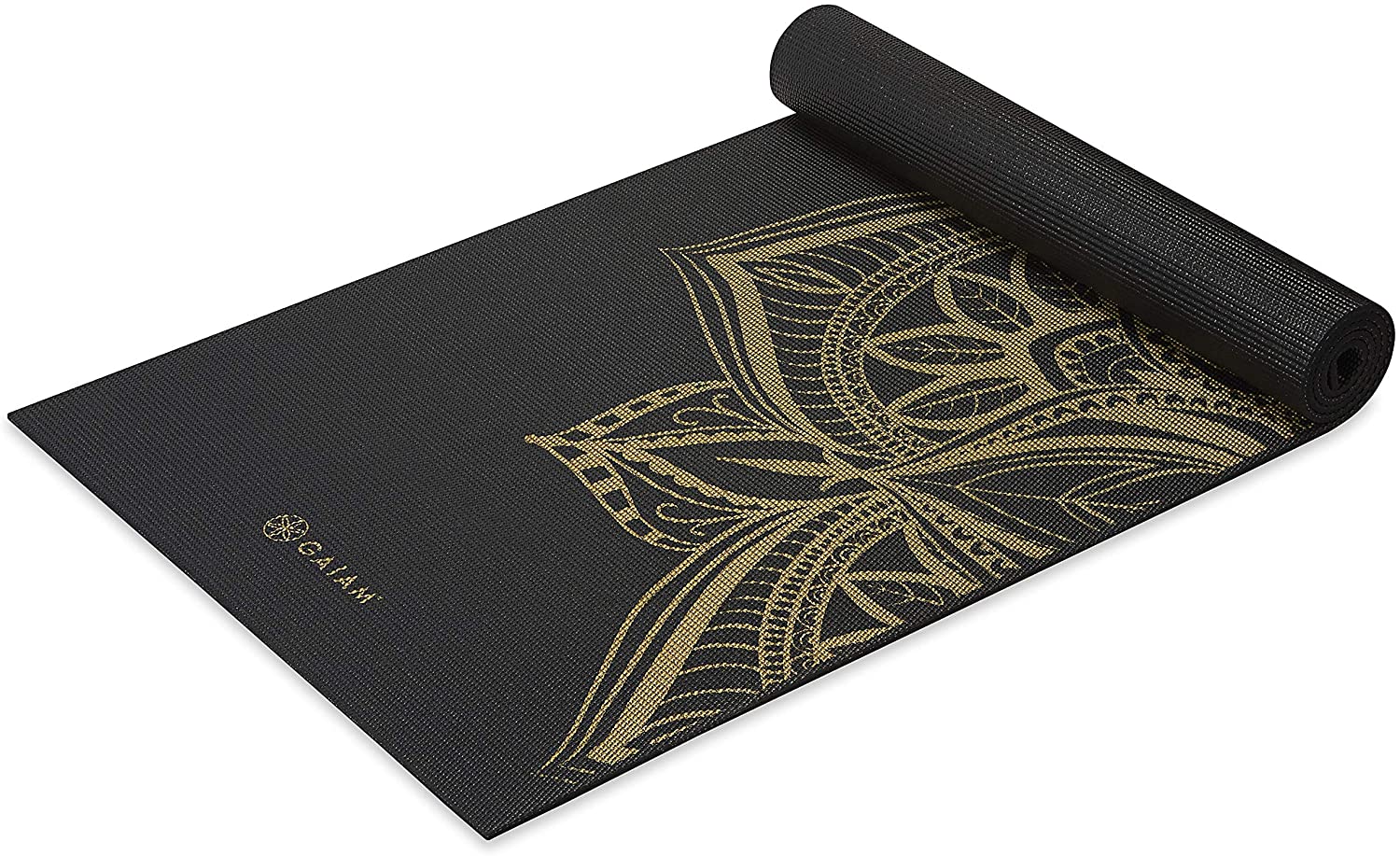 Gaiam - Tapete de yoga estampado y extragrueso de 6mm, de primera calidad, para todo tipo de yoga, pilates y ejercicios en el suelo (68 pulgadas de largo x 24 pulgadas de ancho x 6mm de grosor)