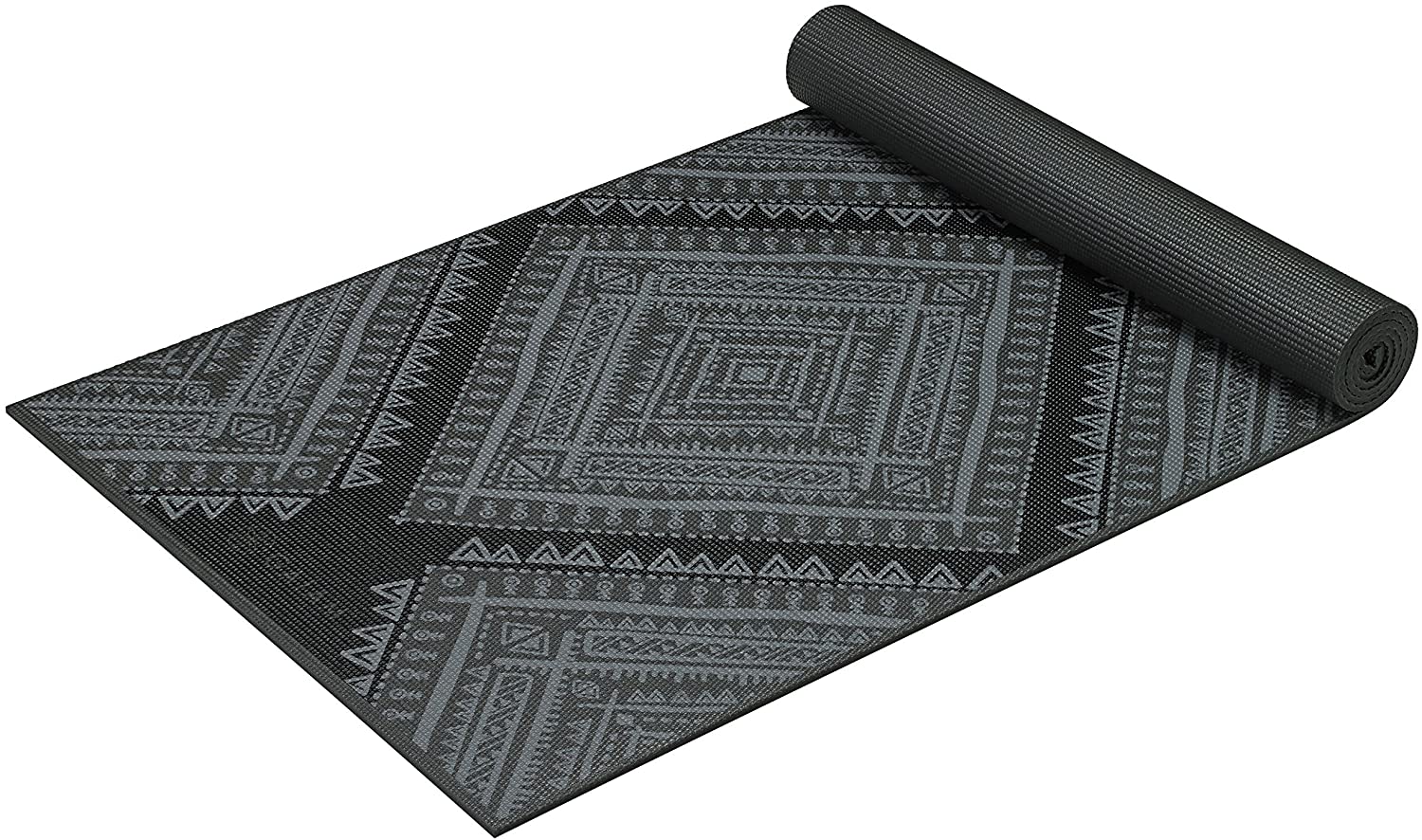 Gaiam - Tapete de yoga estampado y extragrueso de 6mm, de primera calidad, para todo tipo de yoga, pilates y ejercicios en el suelo (68 pulgadas de largo x 24 pulgadas de ancho x 6mm de grosor)