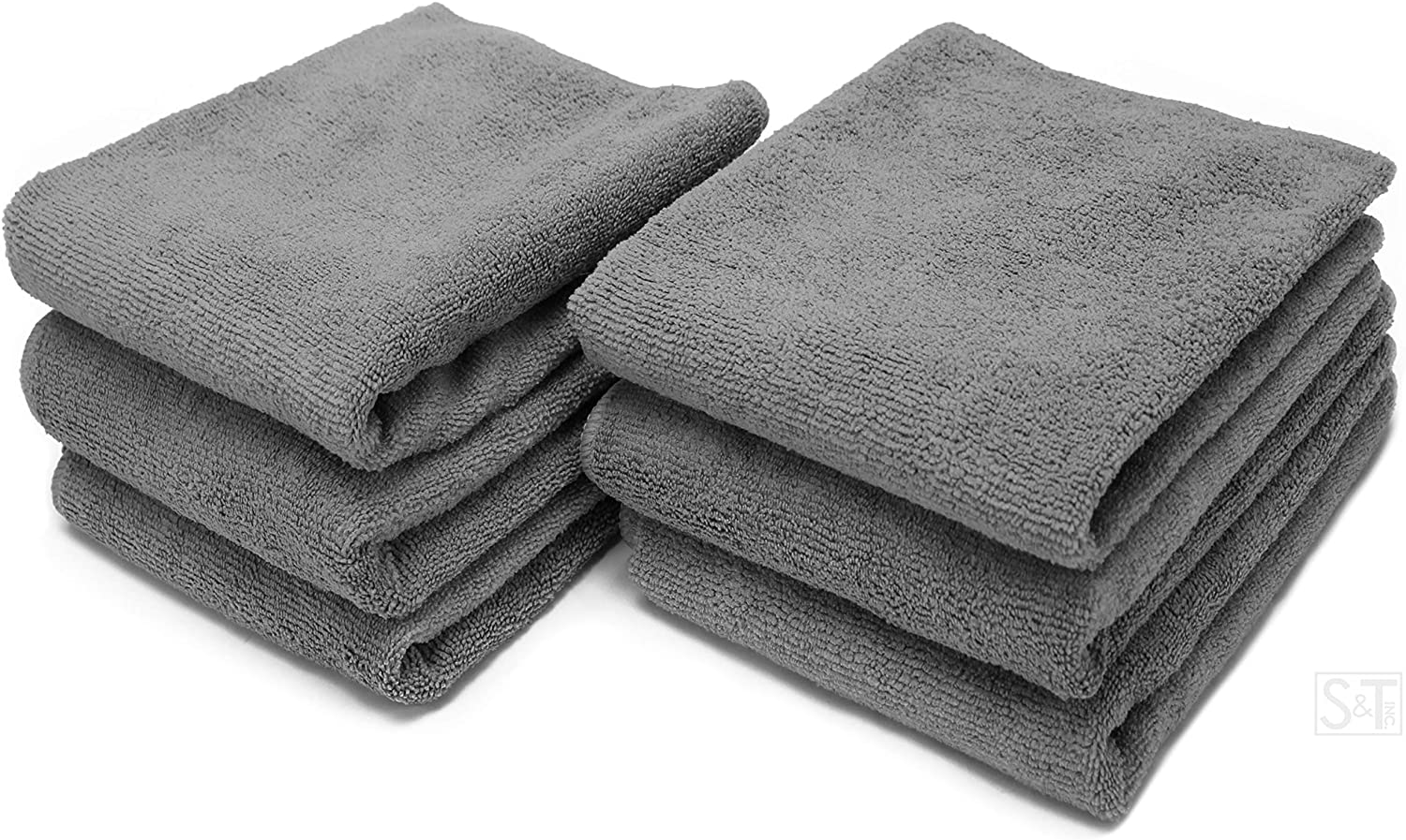 S&T Inc. - Toallas de microfibra para gimnasio (12.70 oz/m², 6 unidades, 16.0 x 27.0 in)