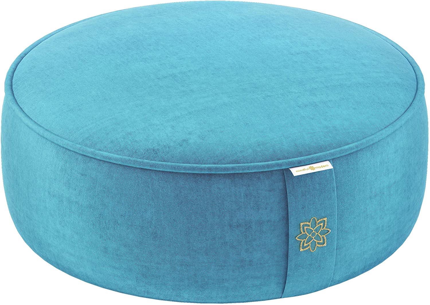 Cojín de meditación de terciopelo Mindful and Modern – Almohada de lujo Zafu para yoga – Almohada grande de meditación de trigo sarraceno con funda extraíble de lujo en seis colores