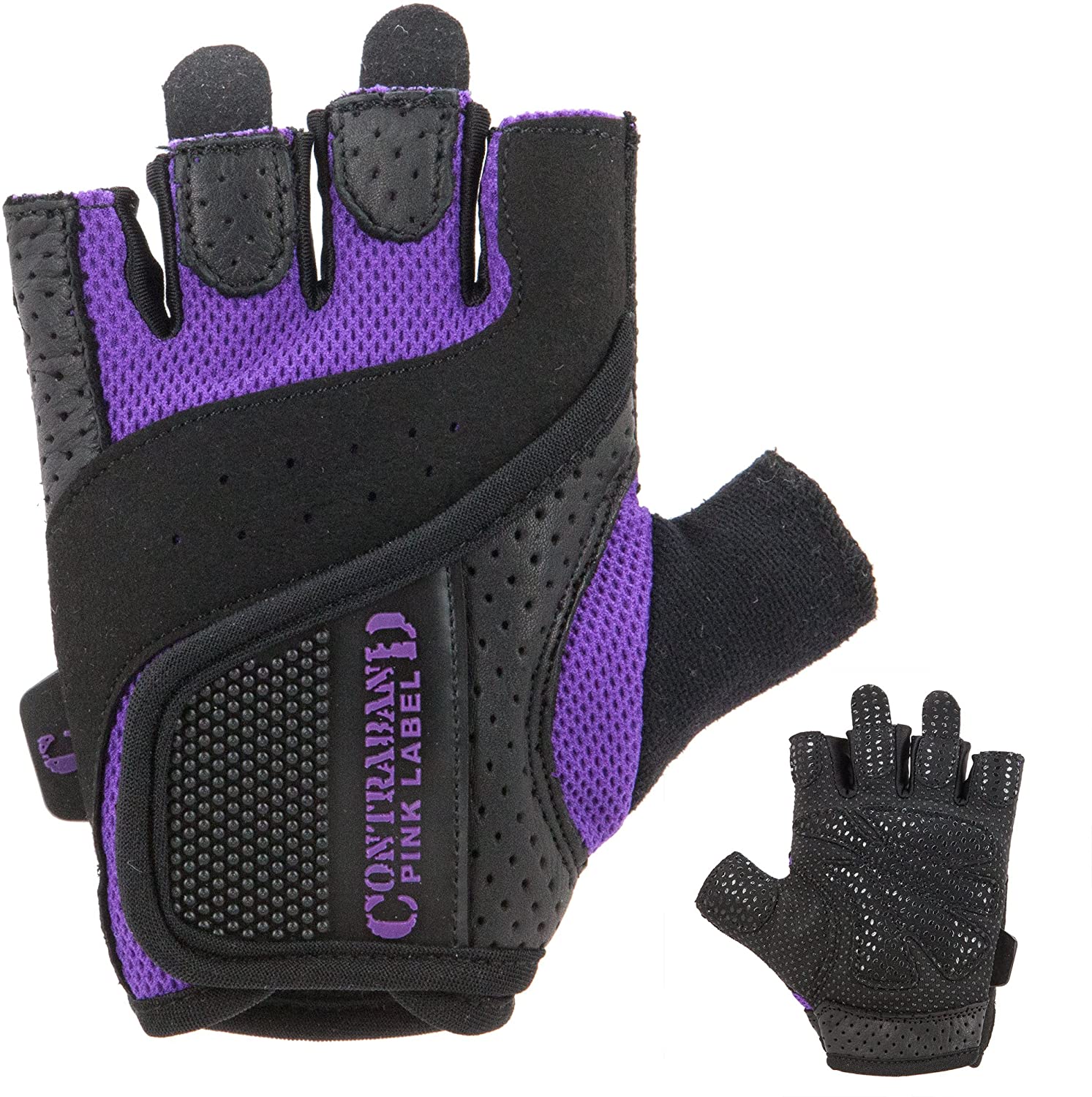 Contraband Pink Label 5137 Womens guantes de levantamiento de pesas w / Grip-Lock Padding (1 par)