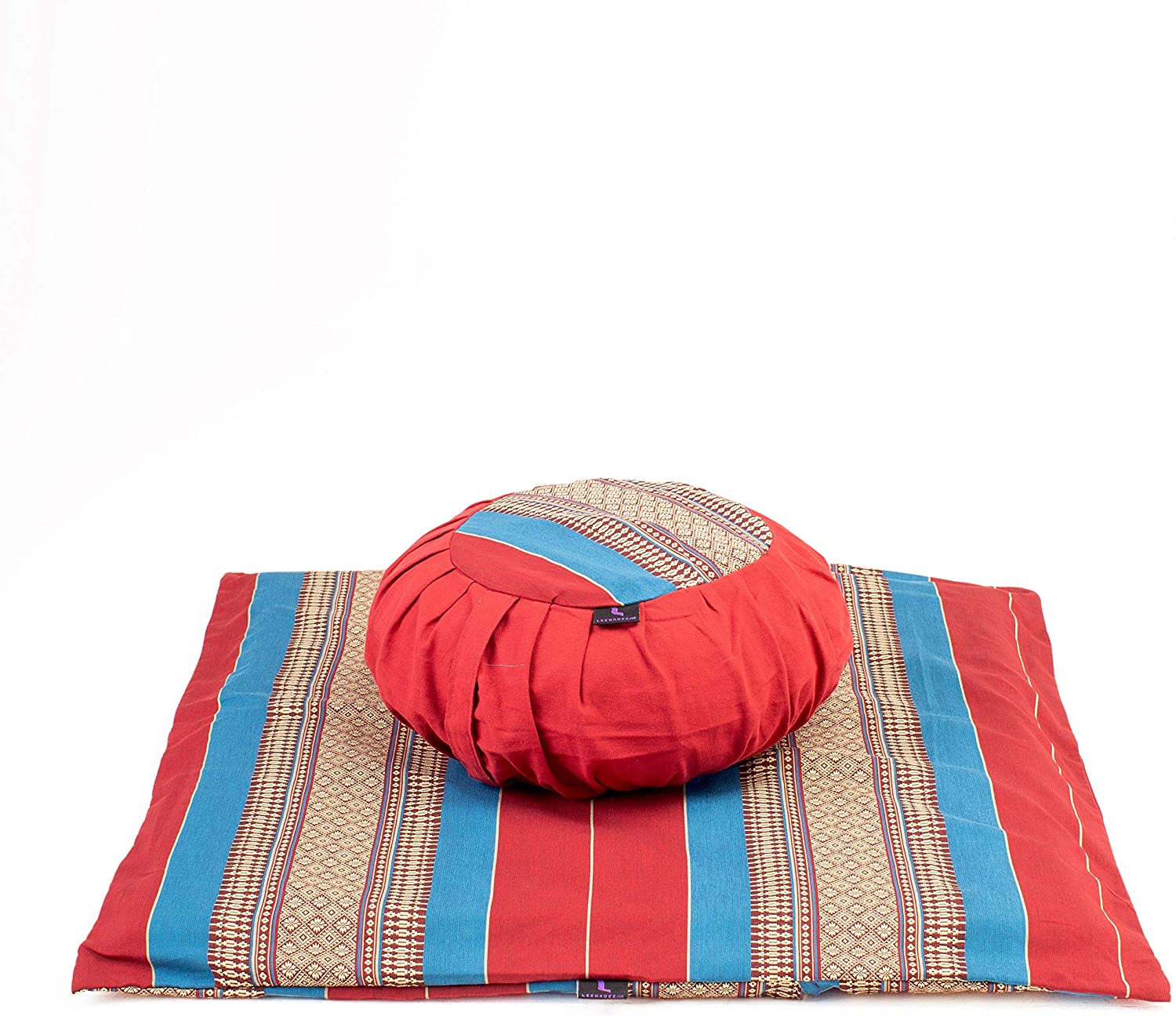 Leewadee - Juego de funda de cojín de meditación redonda extraíble y lavable, diseño de Zafu y alfombrilla cuadrada grande de Zabuton para asientos en el suelo, ecológico orgánico y natural,