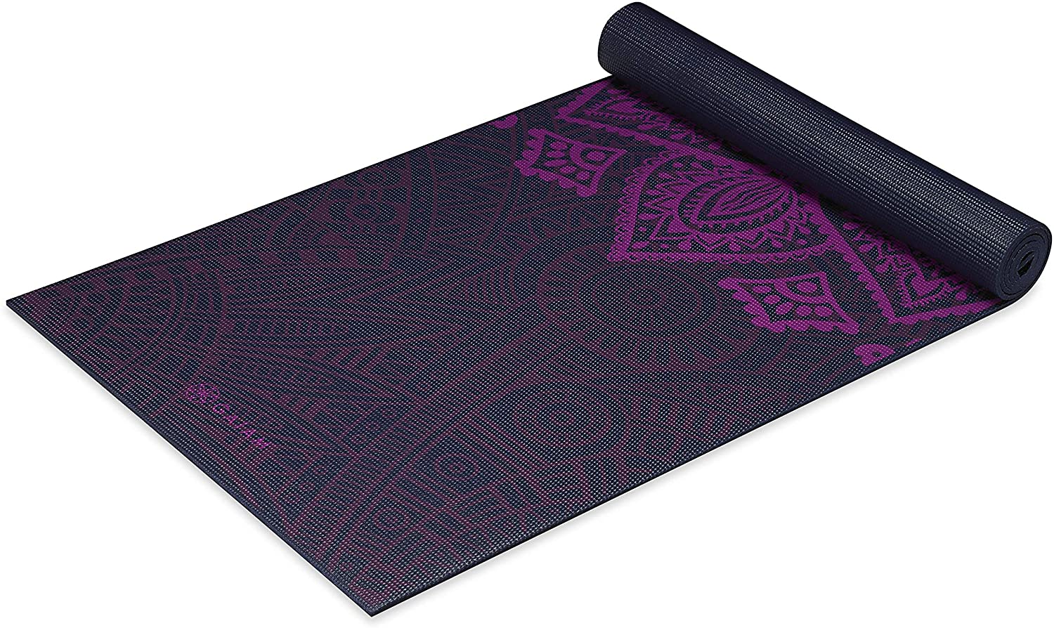 Gaiam - Tapete de yoga estampado y extragrueso de 6mm, de primera calidad, para todo tipo de yoga, pilates y ejercicios en el suelo (68 pulgadas de largo x 24 pulgadas de ancho x 6mm de grosor)