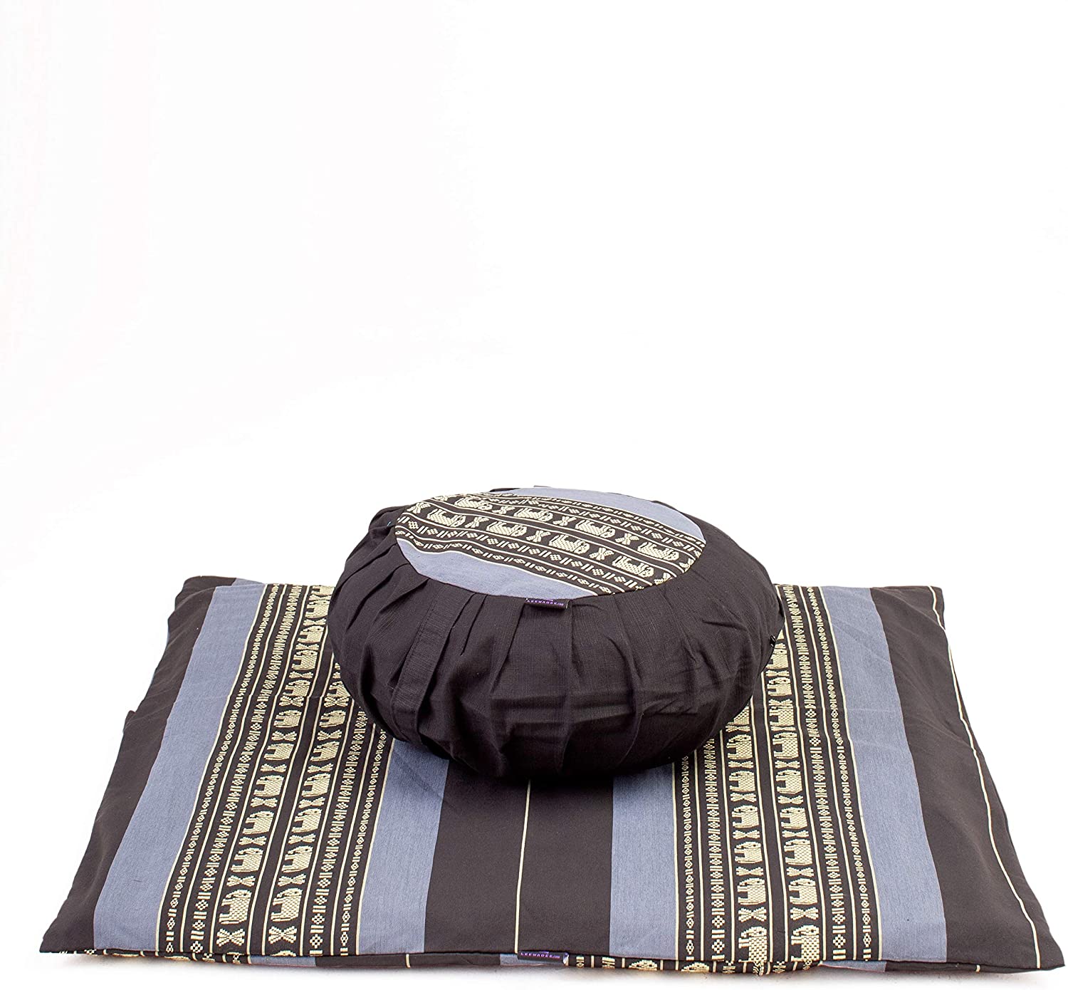 Leewadee - Juego de funda de cojín de meditación redonda extraíble y lavable, diseño de Zafu y alfombrilla cuadrada grande de Zabuton para asientos en el suelo, ecológico orgánico y natural,