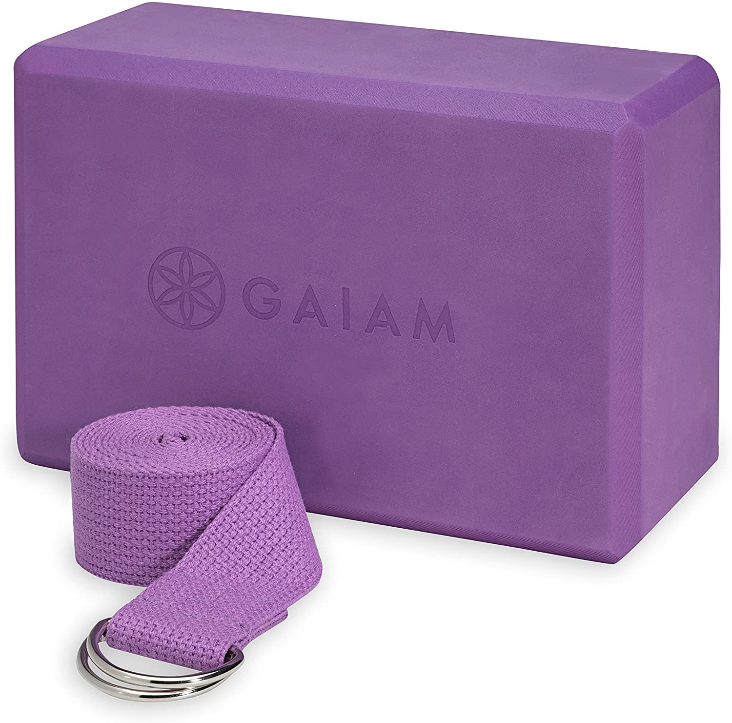 Correa y bloque Gaiam para yoga